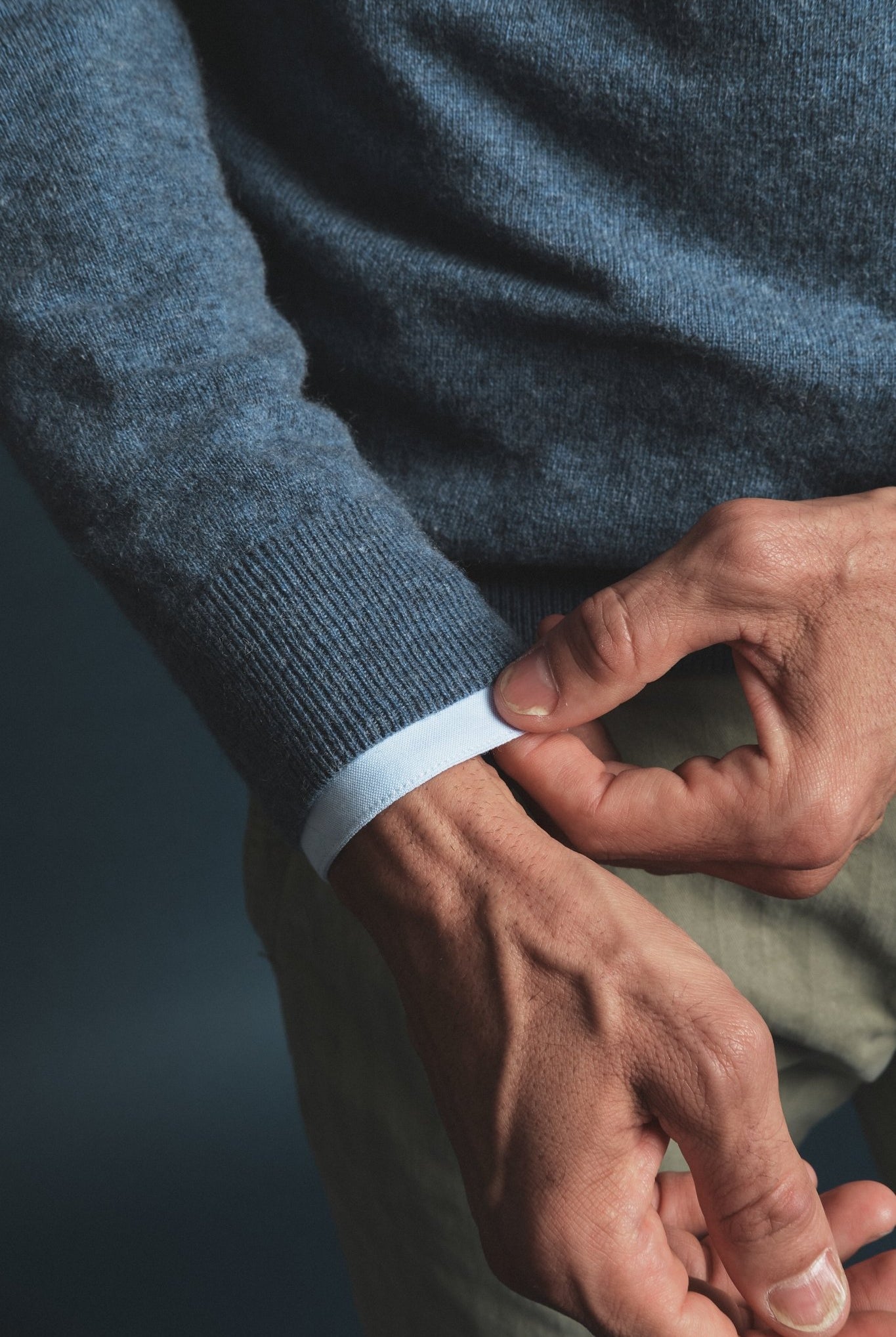 Cashmere Sweater Blue Hustle Heritage - Sohhan