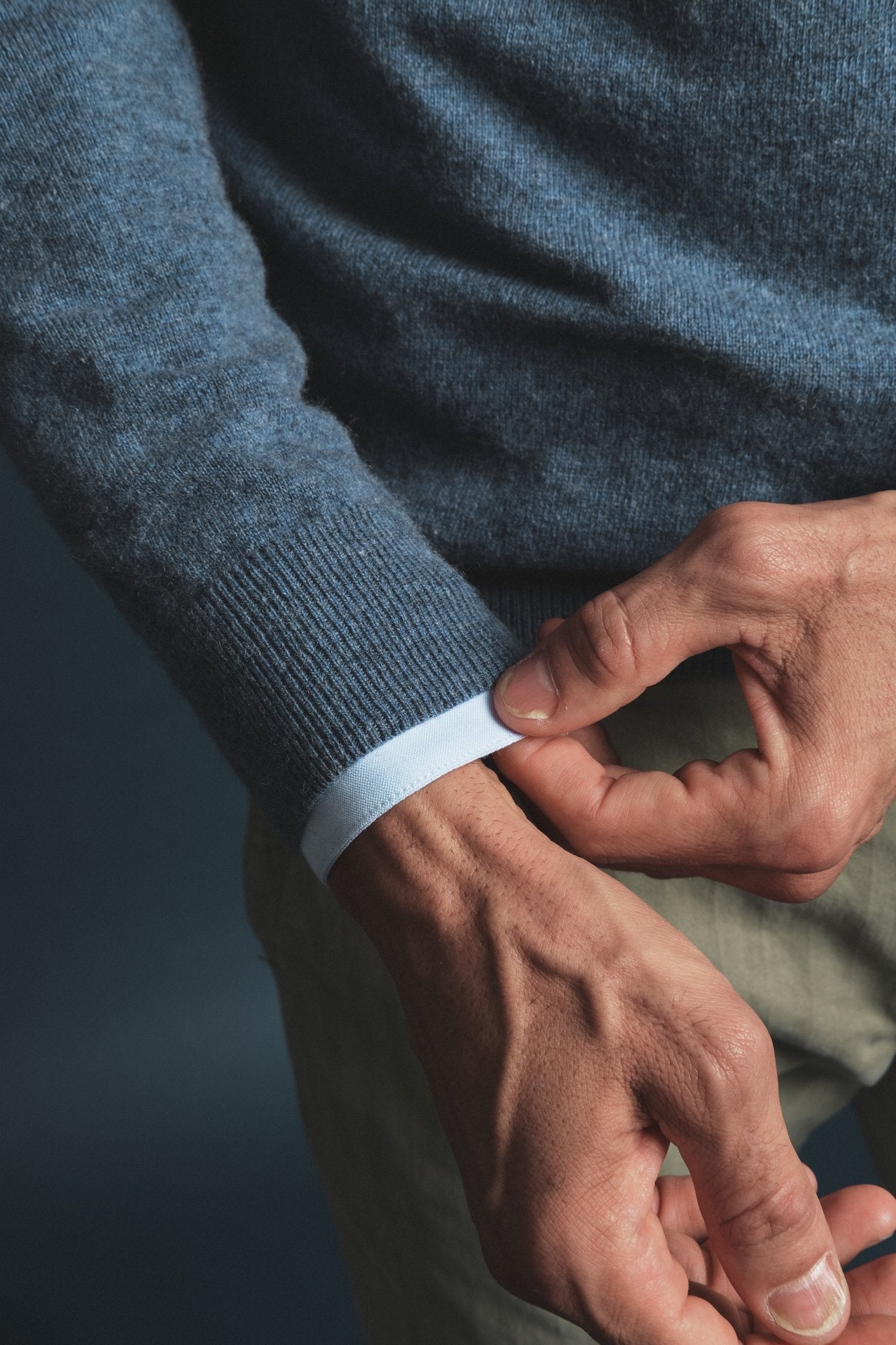 Cashmere Sweater Blue Hustle Heritage - Sohhan