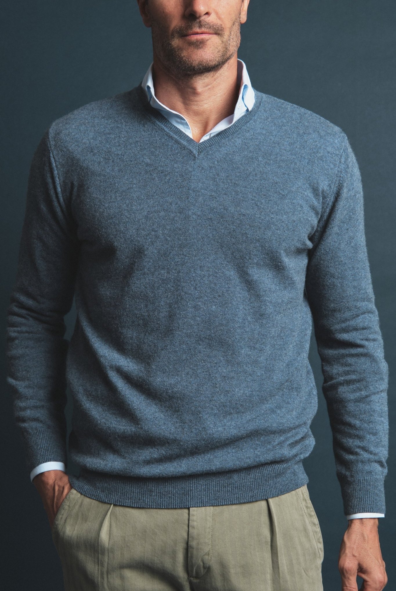 Cashmere Sweater Blue Hustle Heritage - Sohhan