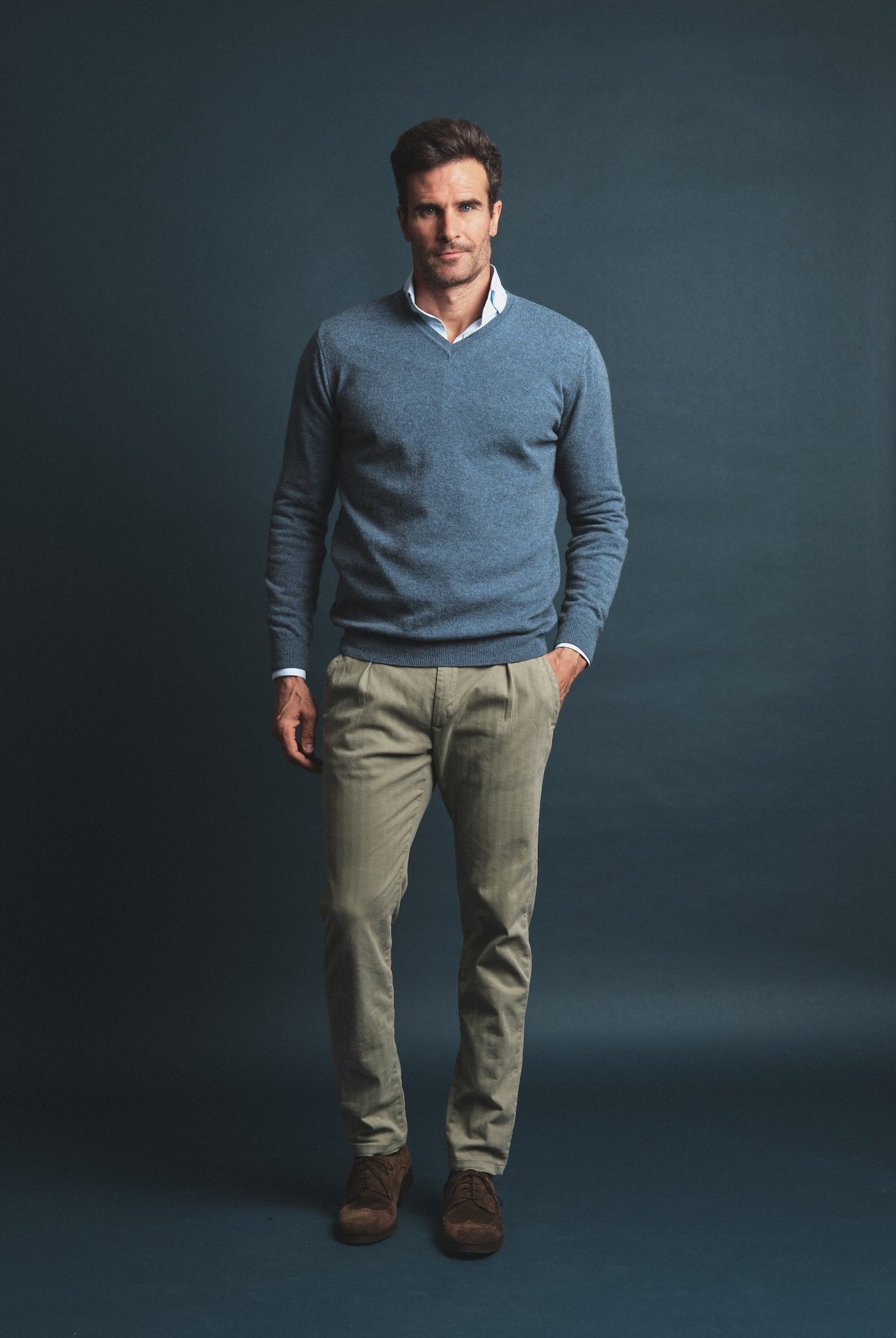 Cashmere Sweater Blue Hustle Heritage - Sohhan