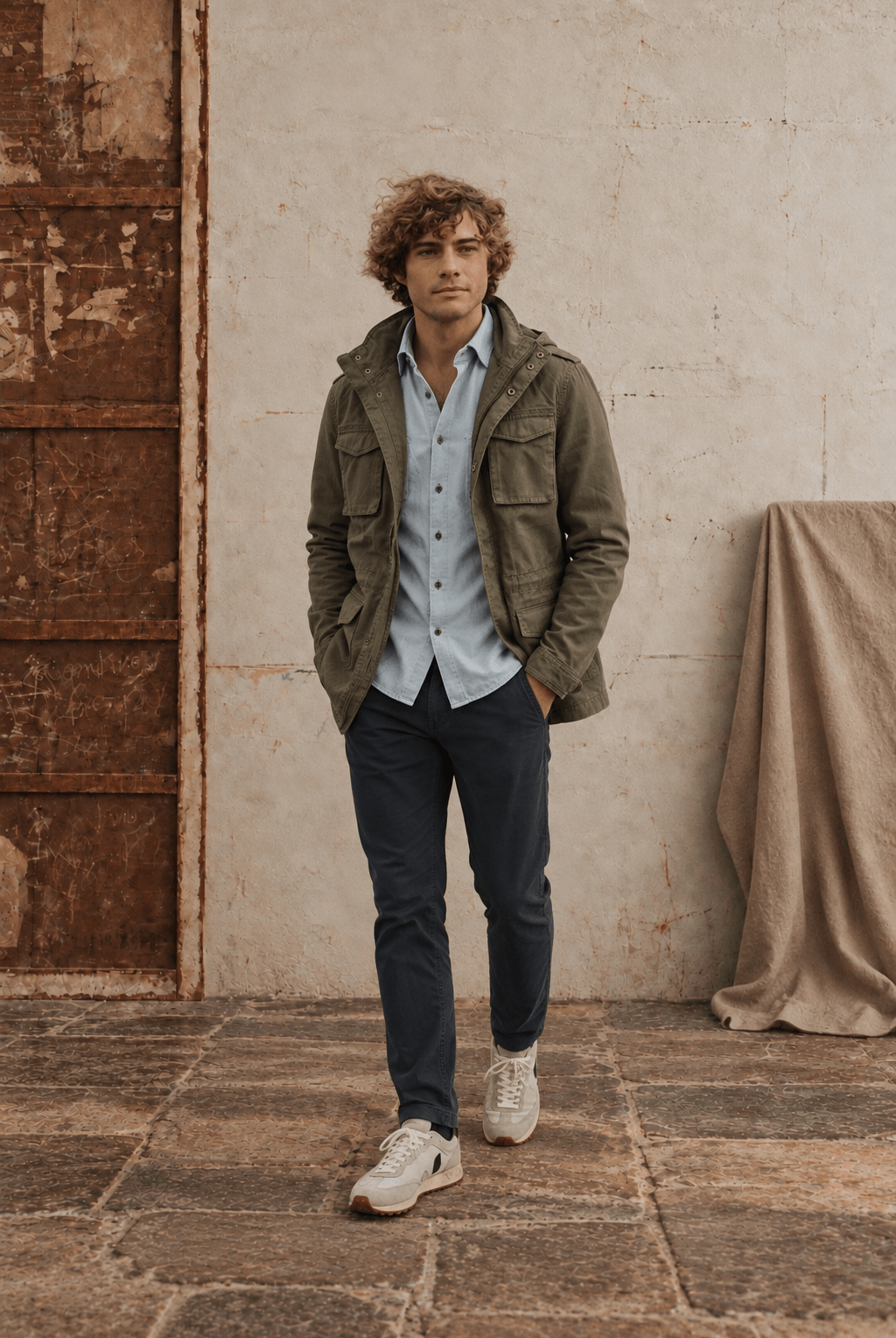 Chaqueta Sahariana Verde Khaki - Sohhan