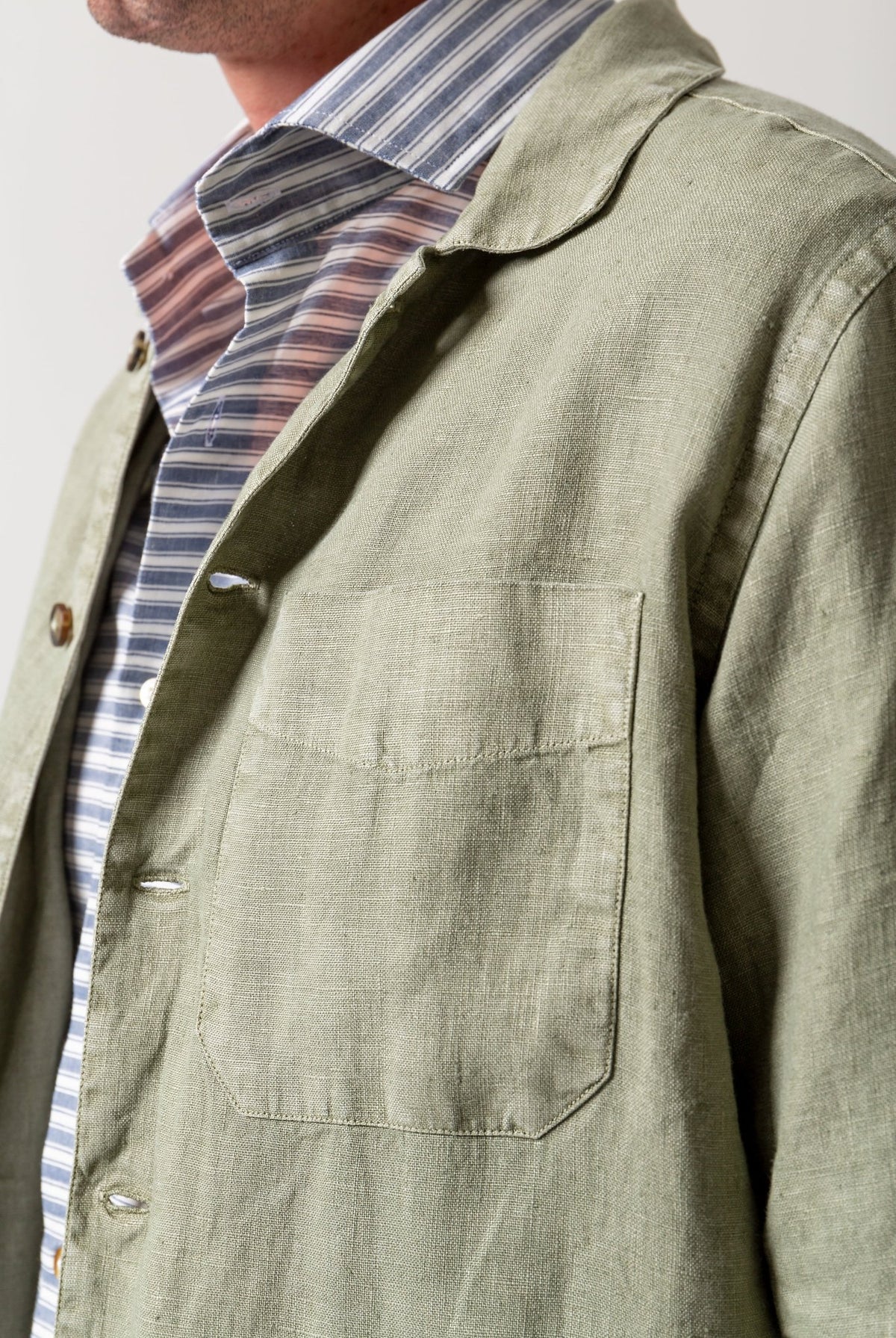 Chaqueta Sport lino verde caza - Sohhan