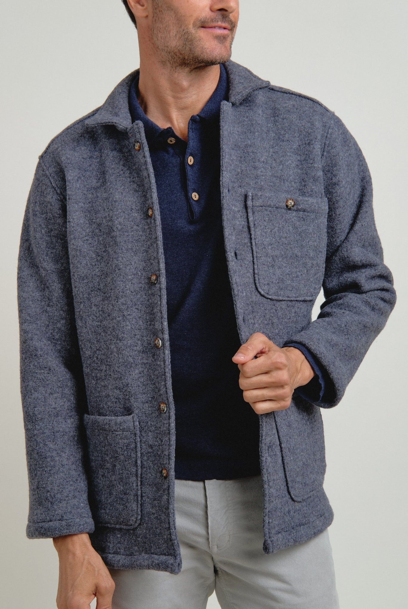 Chaqueta Wool Melange Gris - Sohhan