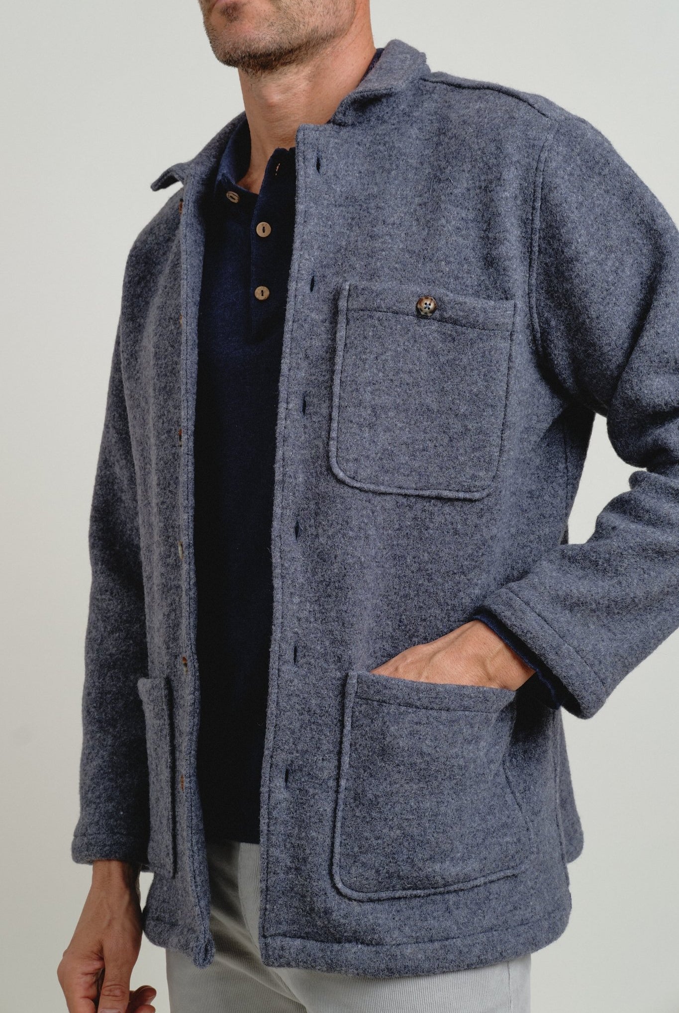 Chaqueta Wool Melange Gris - Sohhan