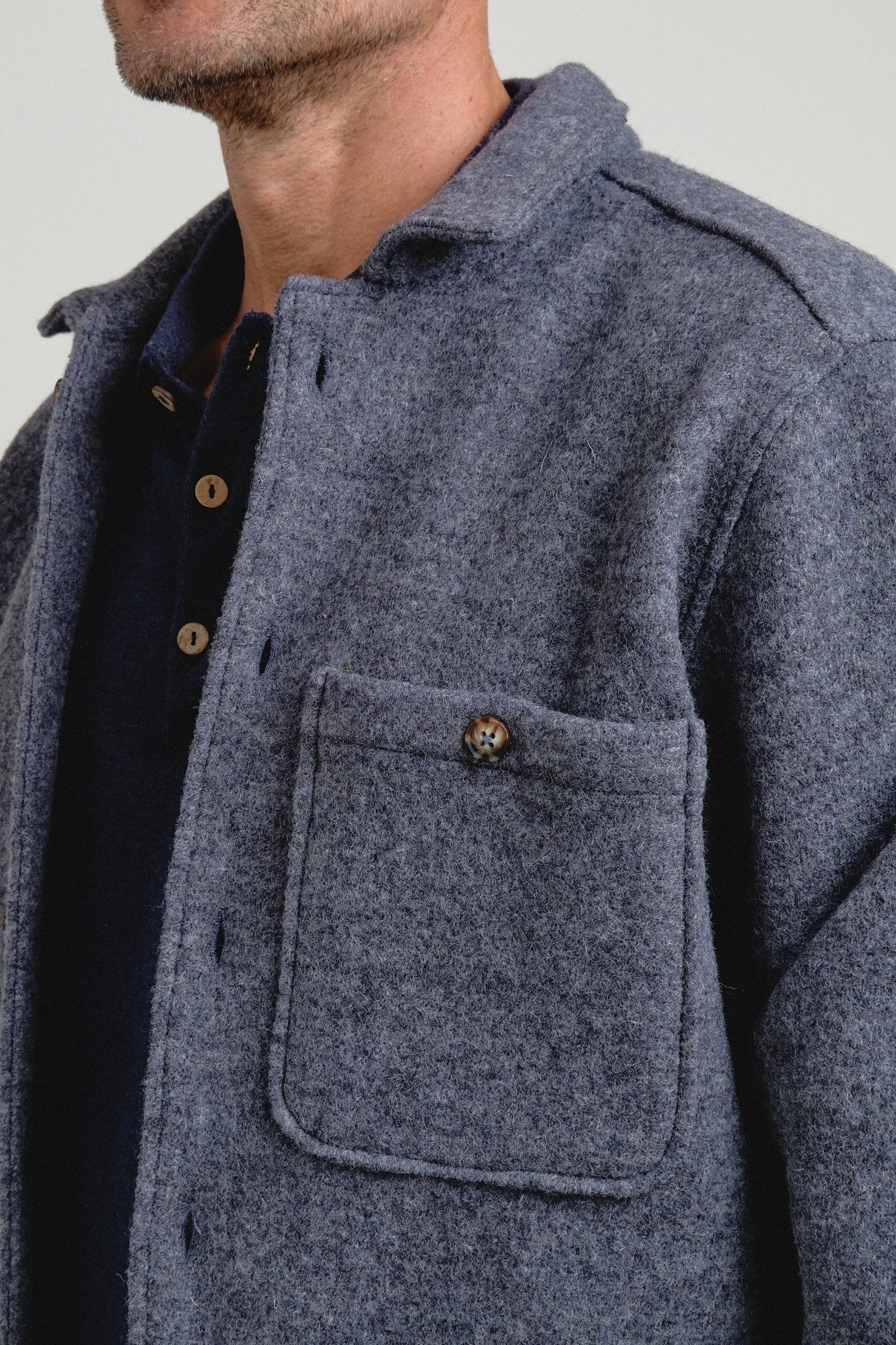 Chaqueta Wool Melange Gris - Sohhan