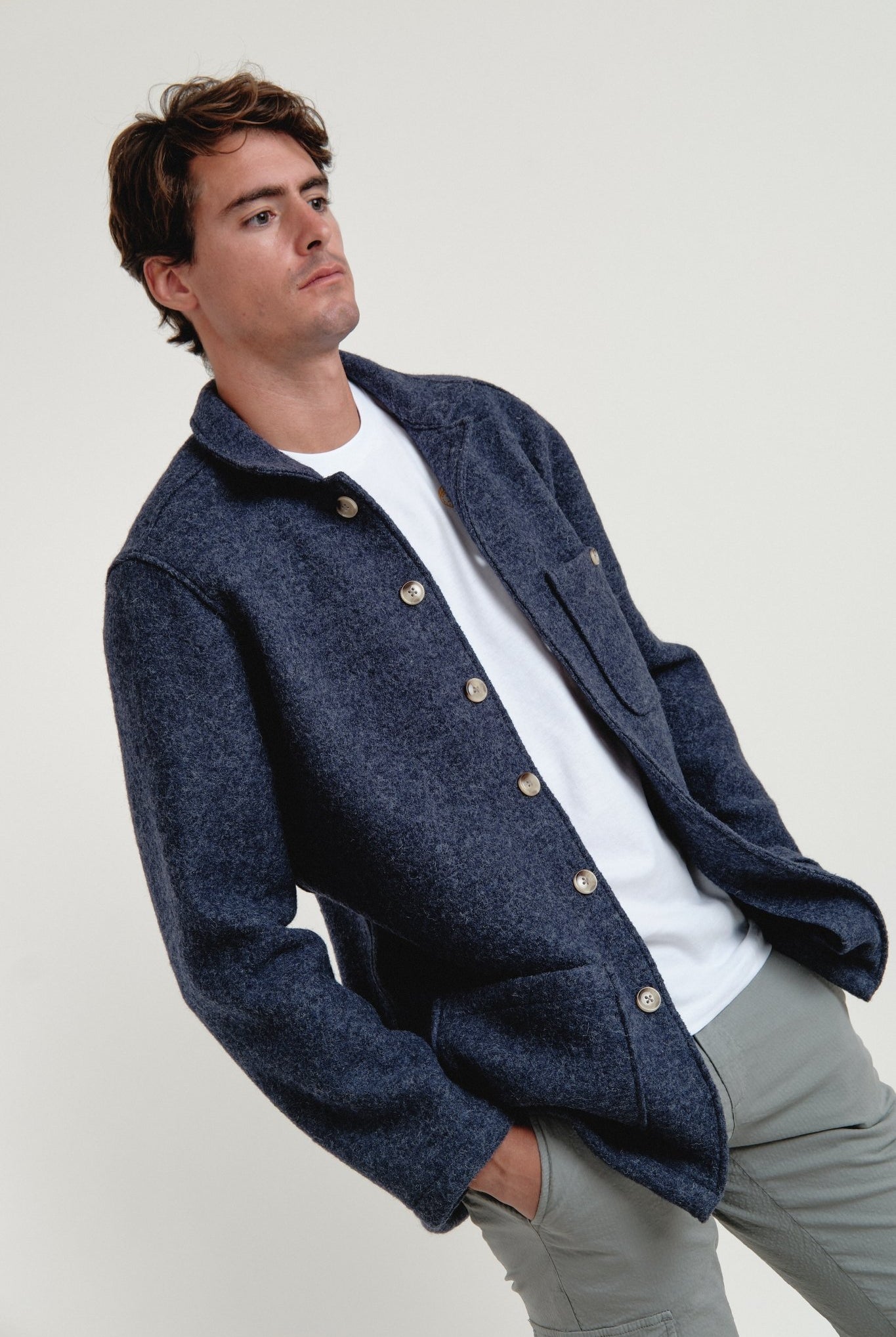 Chaqueta Wool Melange Navy - Sohhan