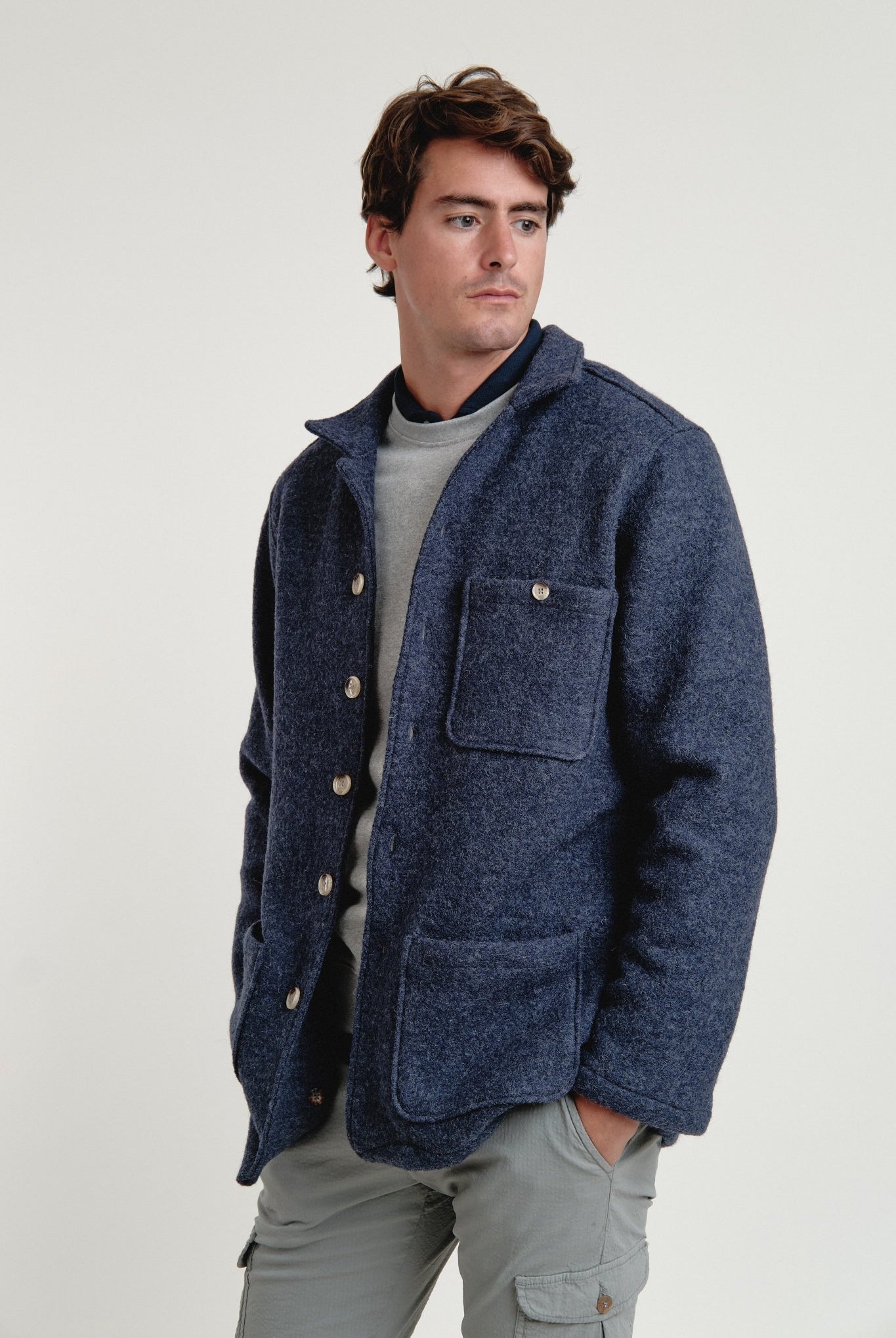 Chaqueta Wool Melange Navy - Sohhan