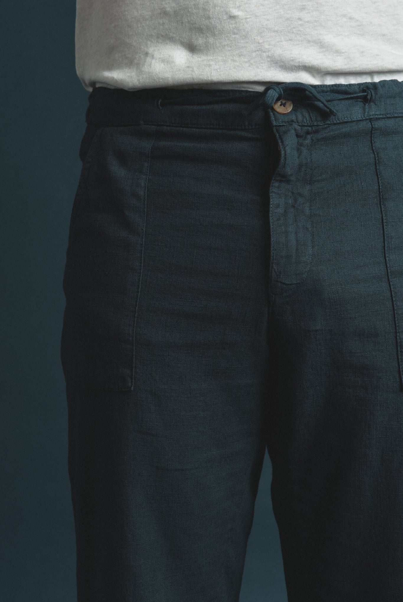 Chino Linen Navy Hustle Heritage - Sohhan
