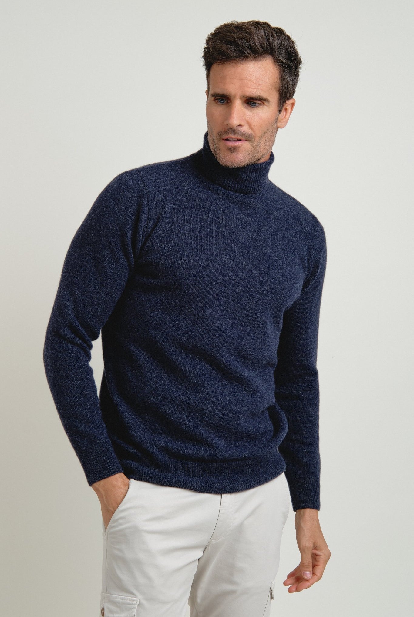 Jersey Cuello Vuelto Brant Azul Empolvado - Sohhan