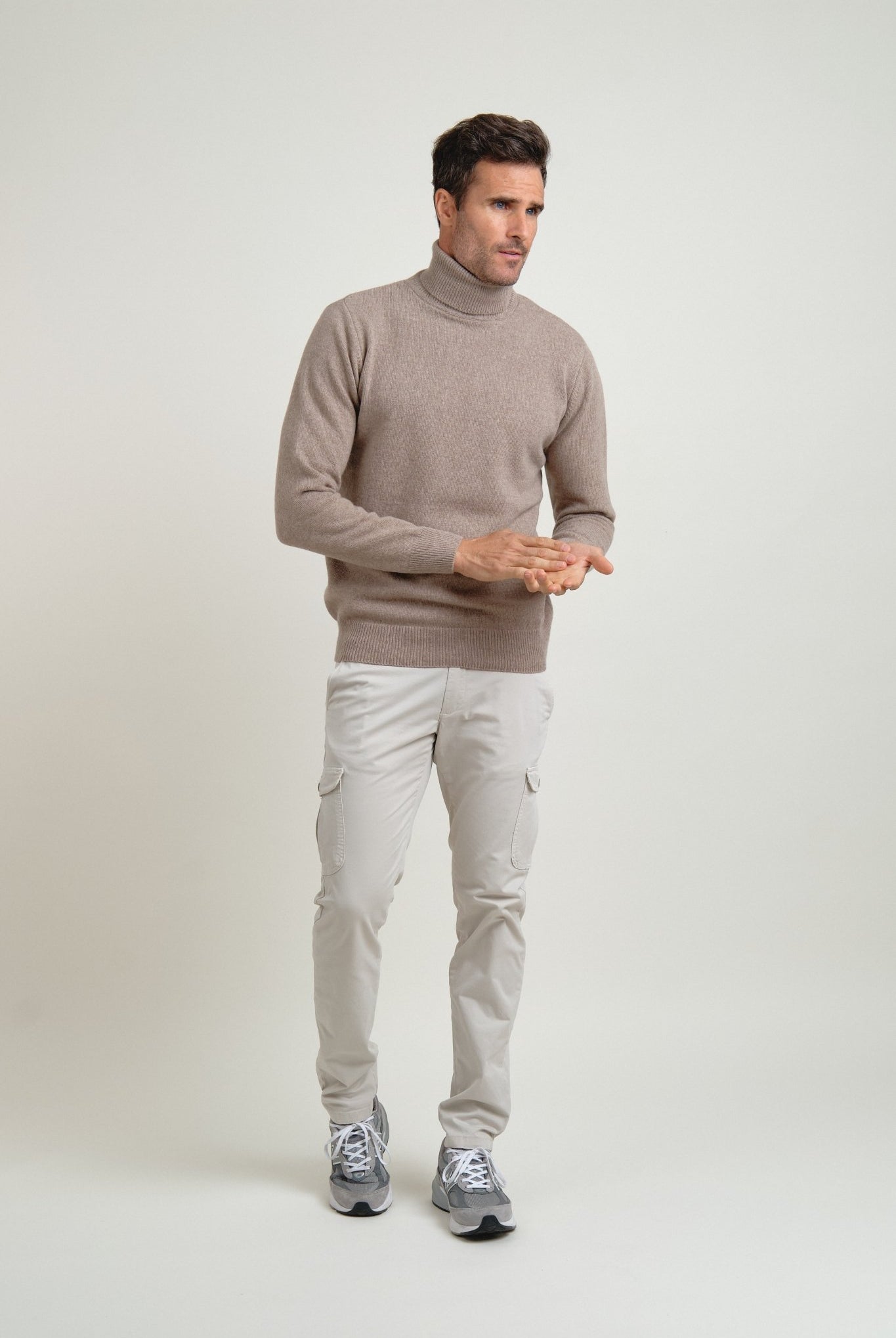 Jersey Cuello Vuelto Brant Beige Claro - Sohhan