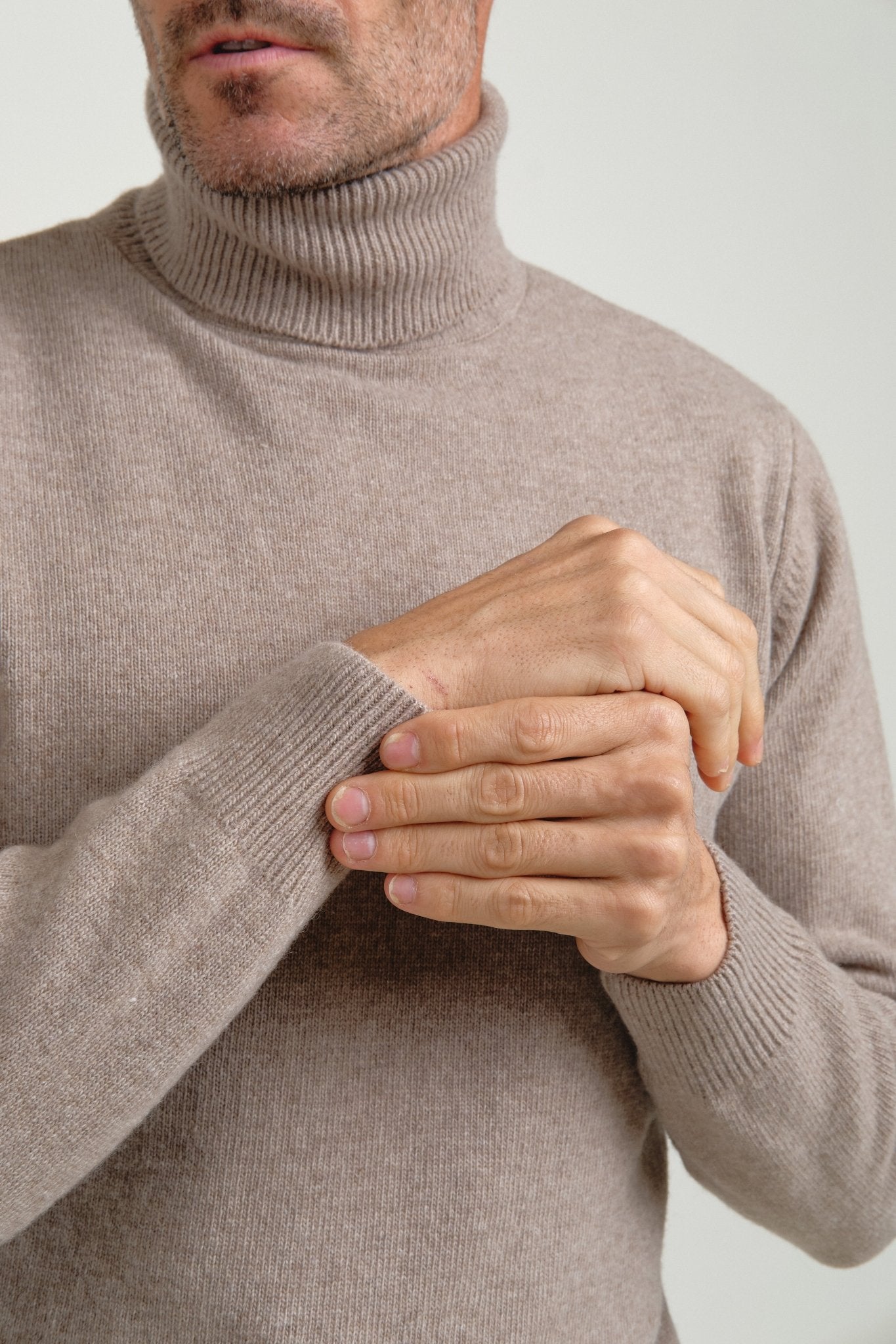 Jersey Cuello Vuelto Brant Beige Claro - Sohhan