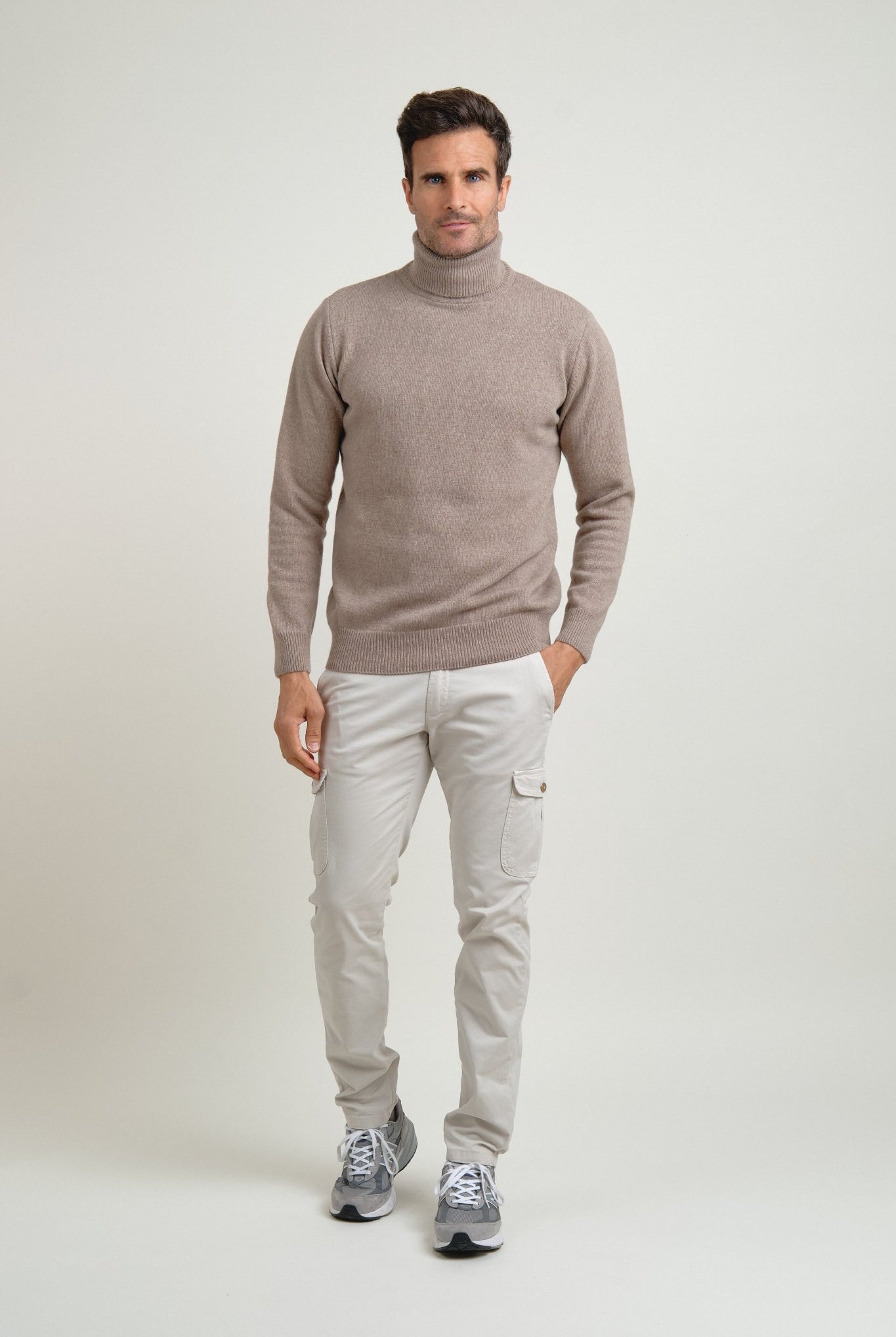 Jersey Cuello Vuelto Brant Beige Claro - Sohhan