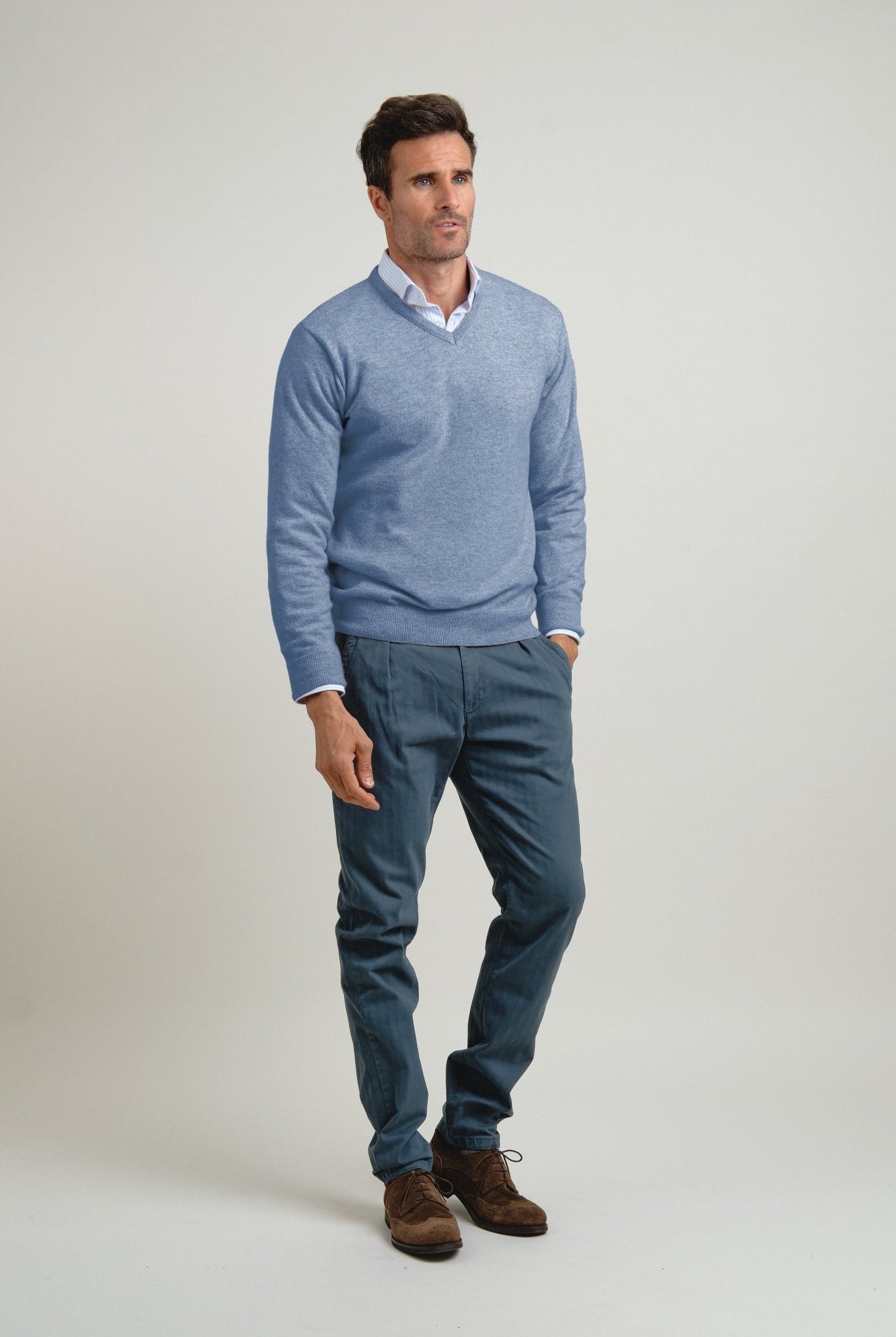 Jersey Pico Terry Azul Melange - Sohhan