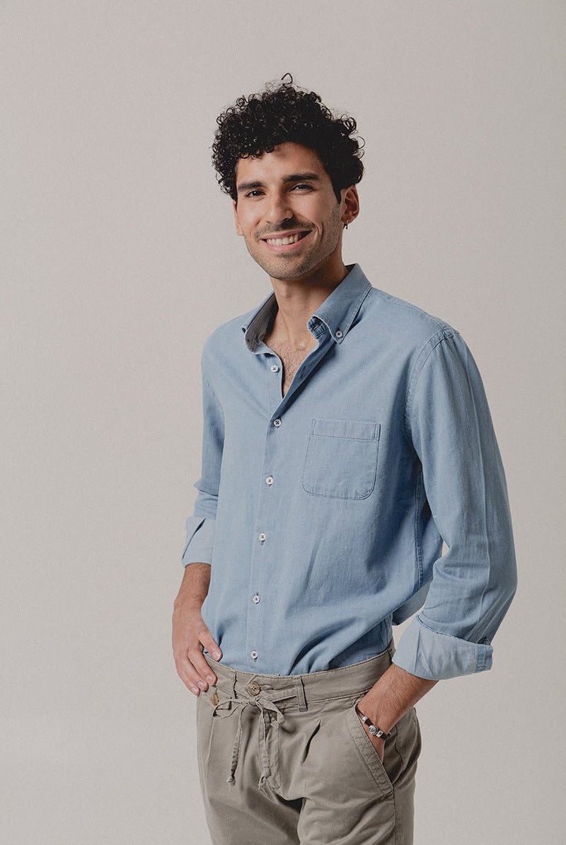 Pantalón Chino Pinza Paul Gris Verdoso - Sohhan