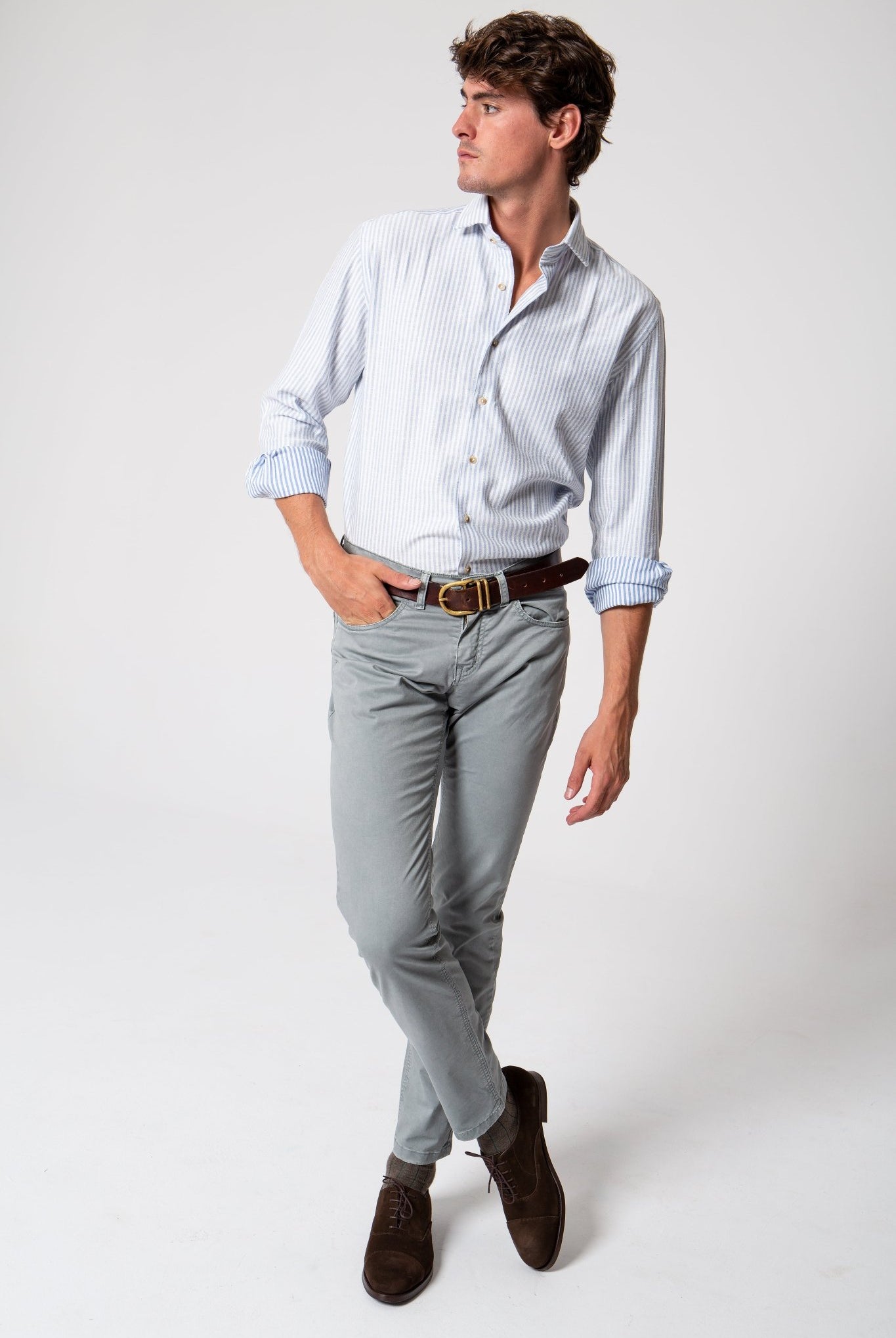 Pantalón Cinco Bolsillos Bruce Gris - Sohhan