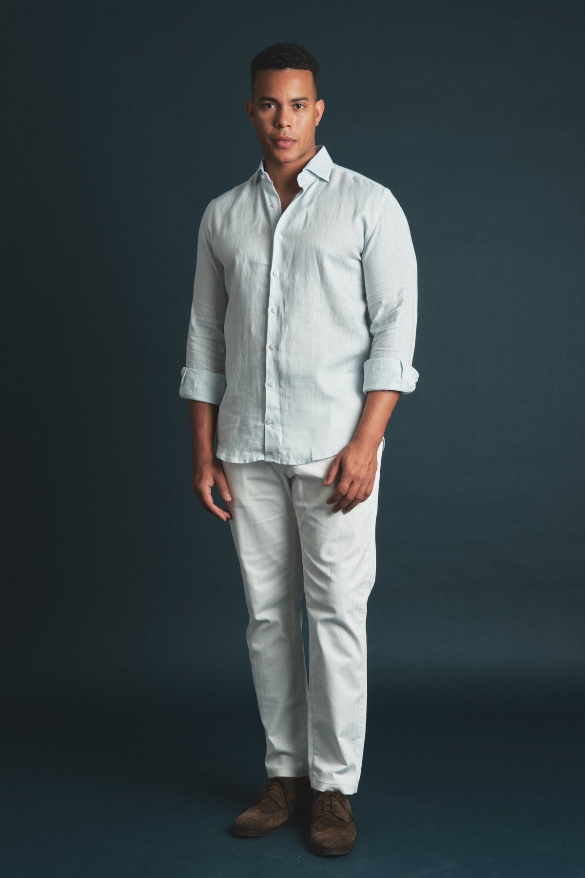 Pure Linen Shirt Lightblue Hustle Heritage - Sohhan