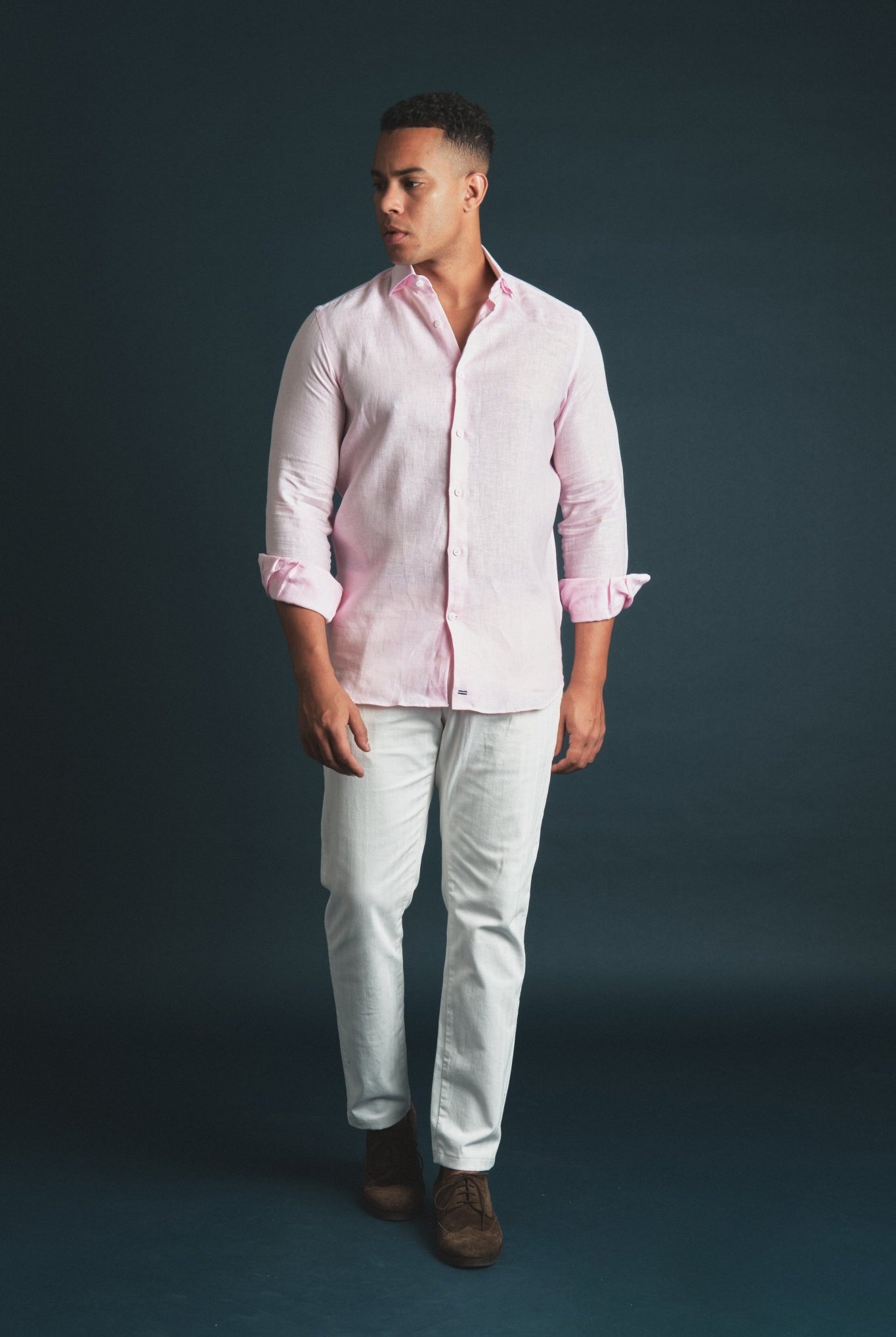 Pure Linen Shirt Pink Hustle Heritage - Sohhan