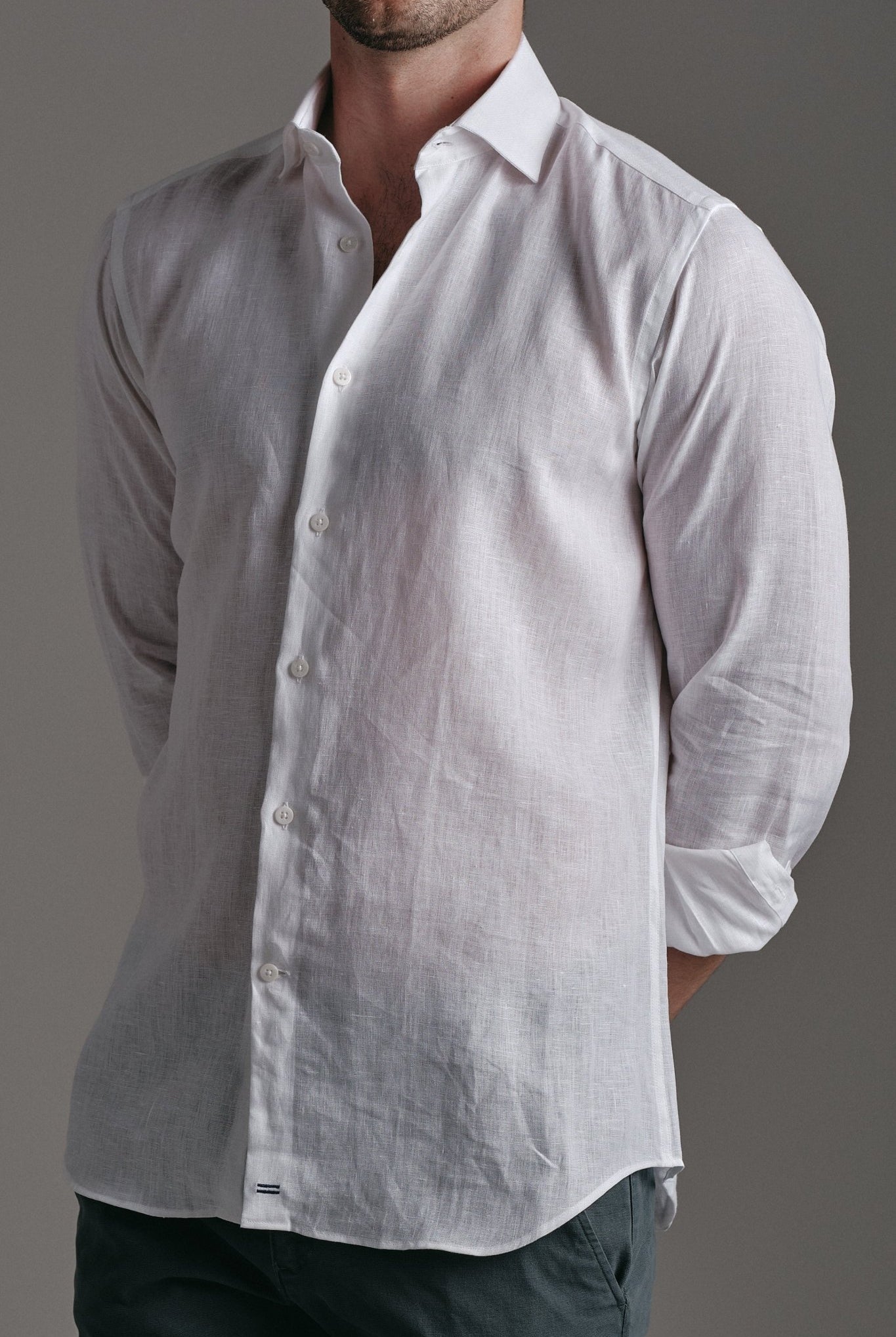 Pure Linen Shirt White Hustle Heritage - Sohhan