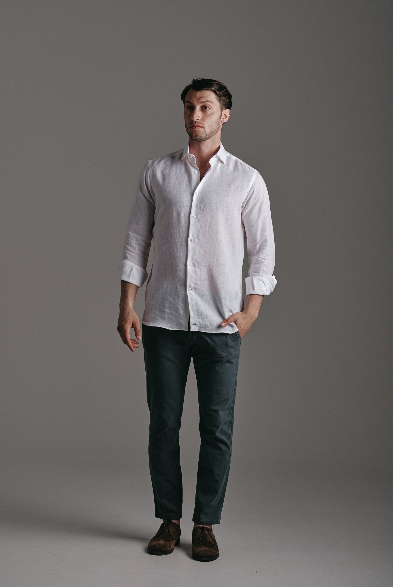Pure Linen Shirt White Hustle Heritage - Sohhan