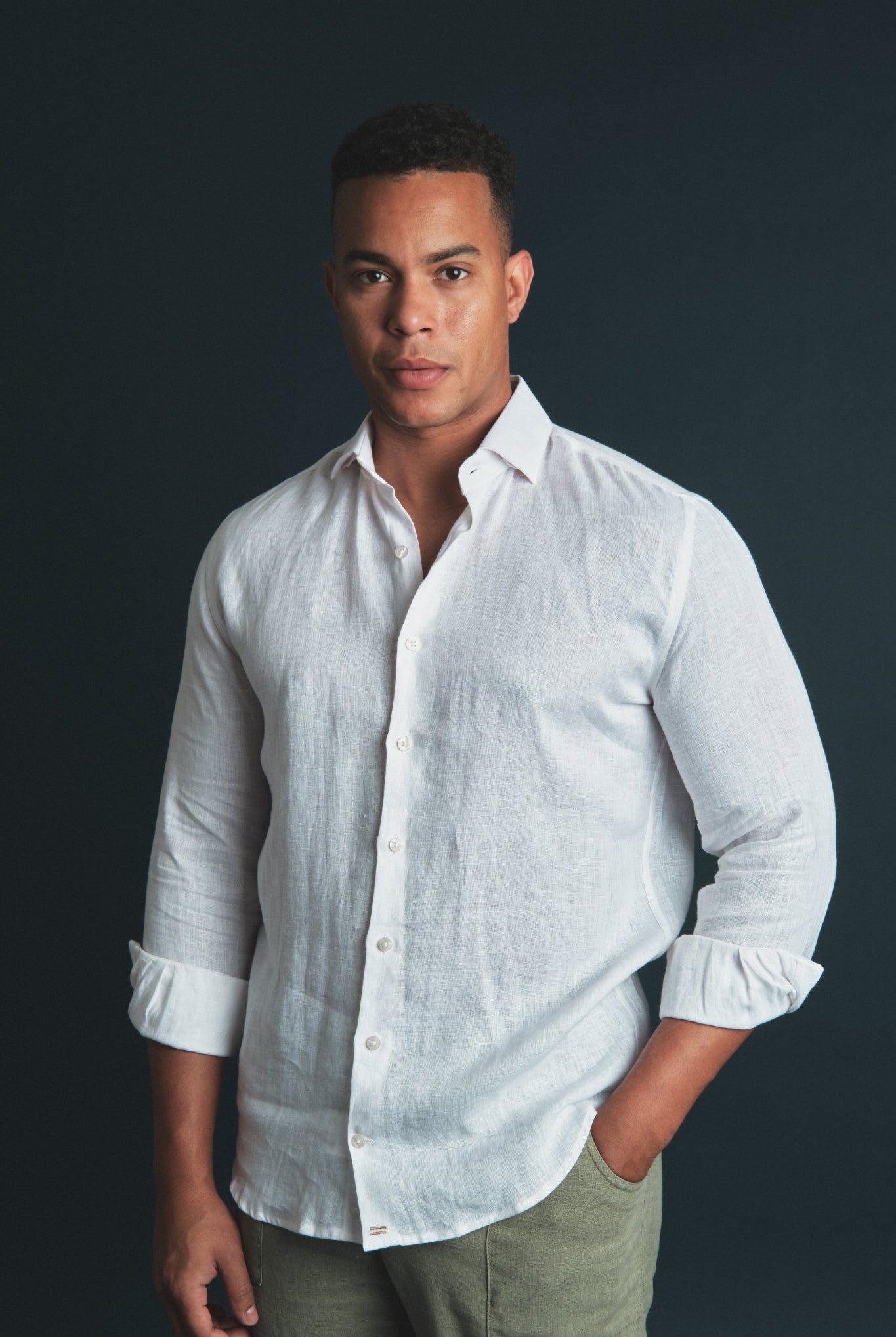Pure Linen Shirt White Hustle Heritage - Sohhan