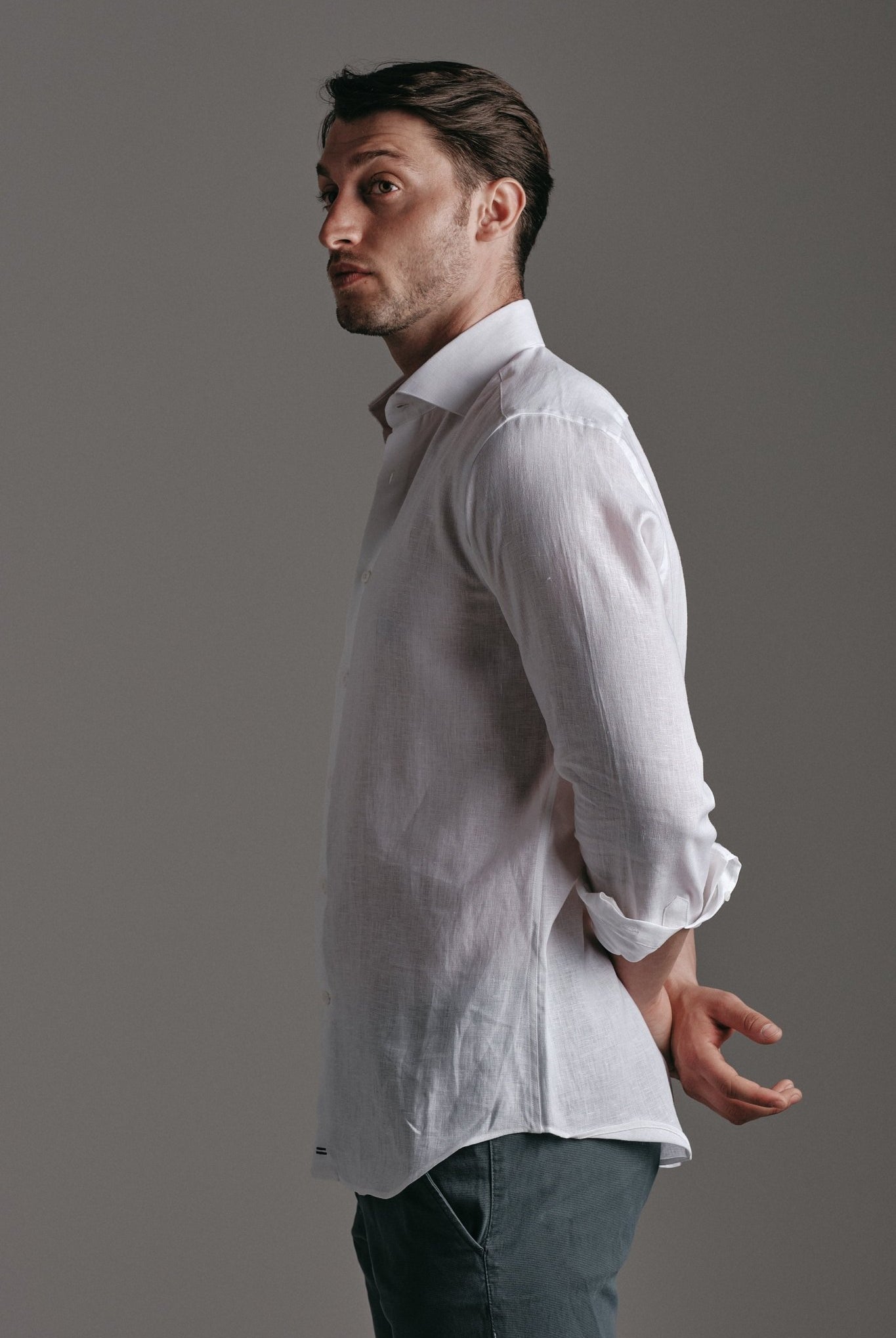 Pure Linen Shirt White Hustle Heritage - Sohhan