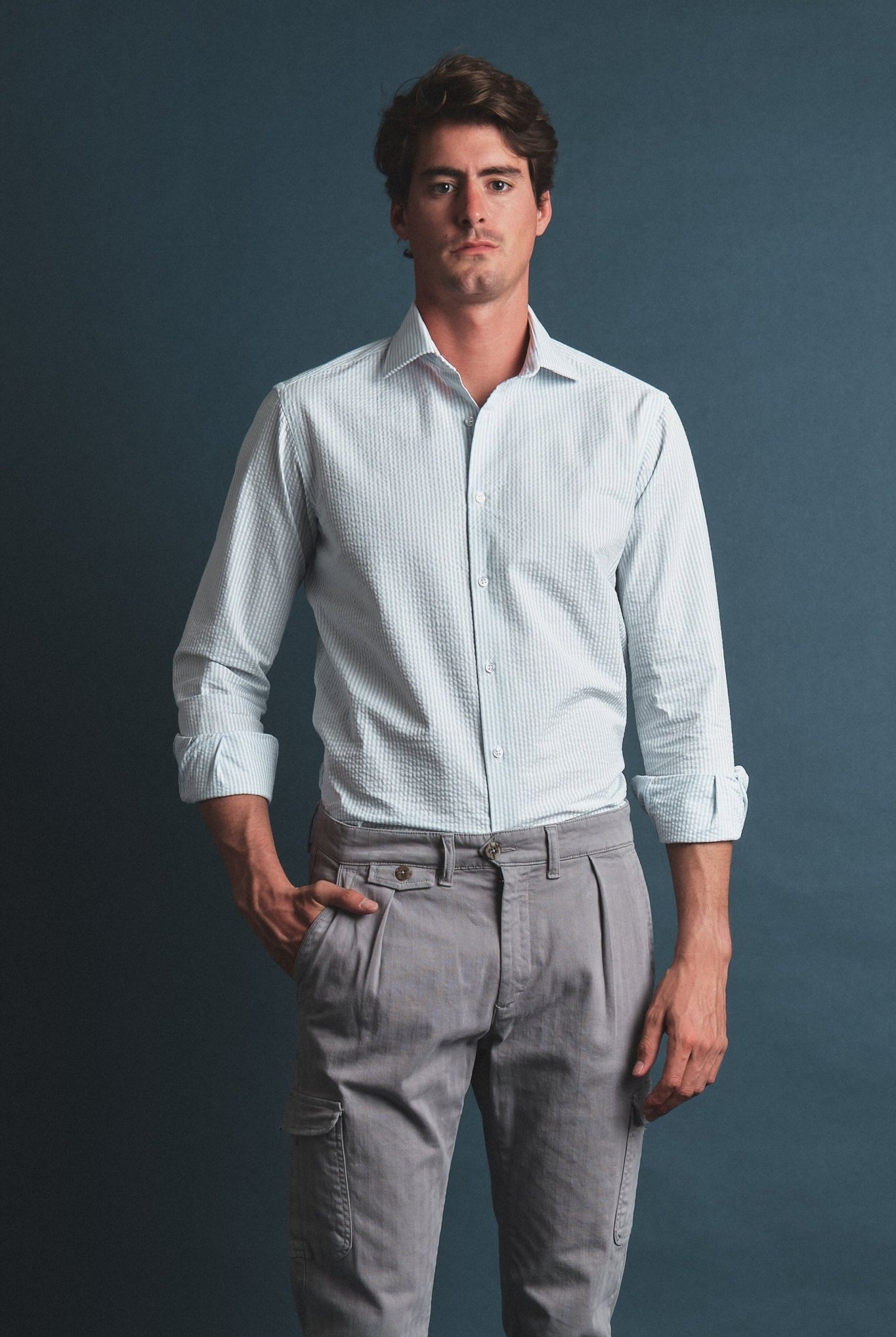 Royal Seersucker Shirt Hustle Heritage - Sohhan