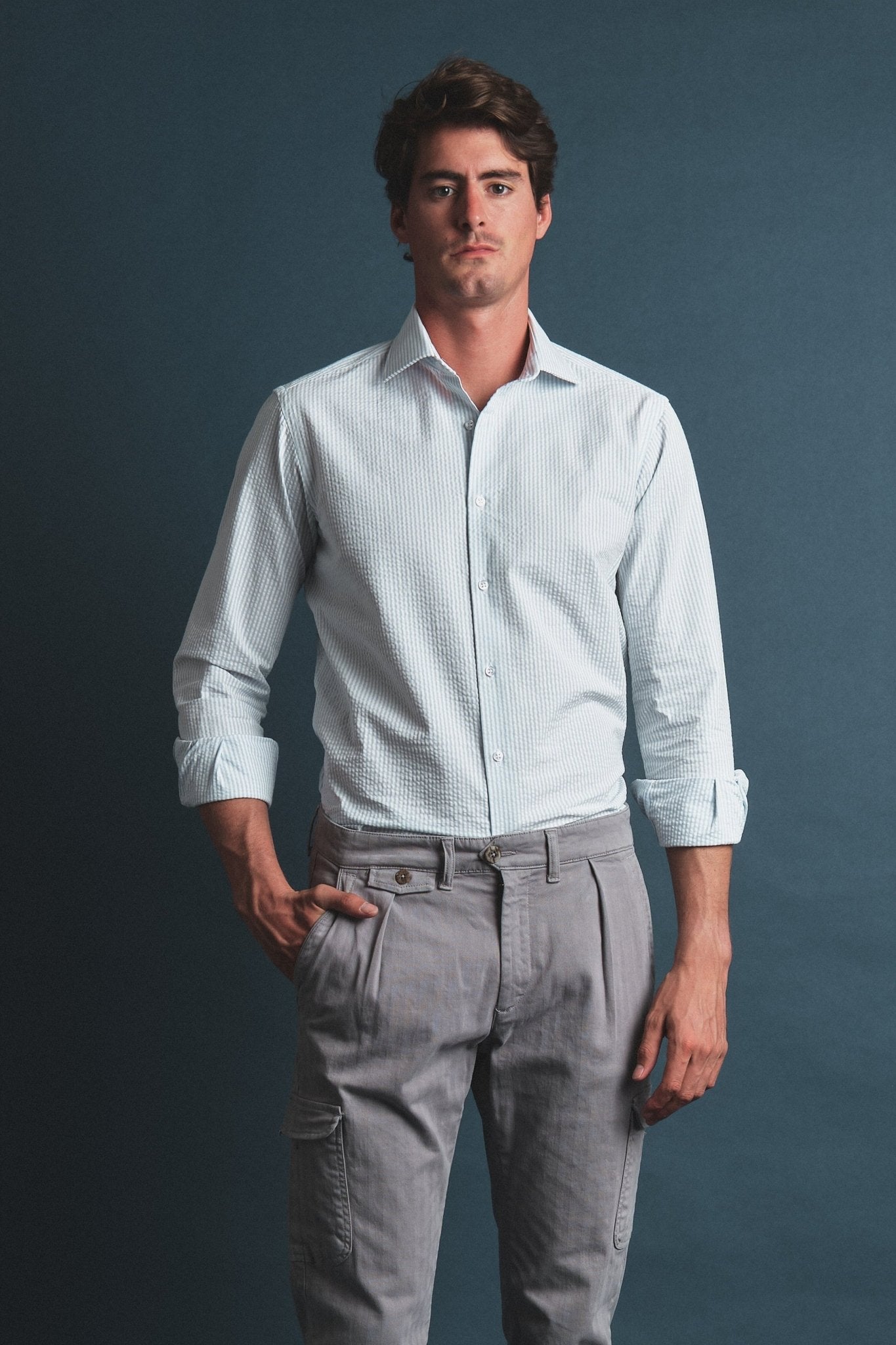 Royal Seersucker Shirt Hustle Heritage - Sohhan