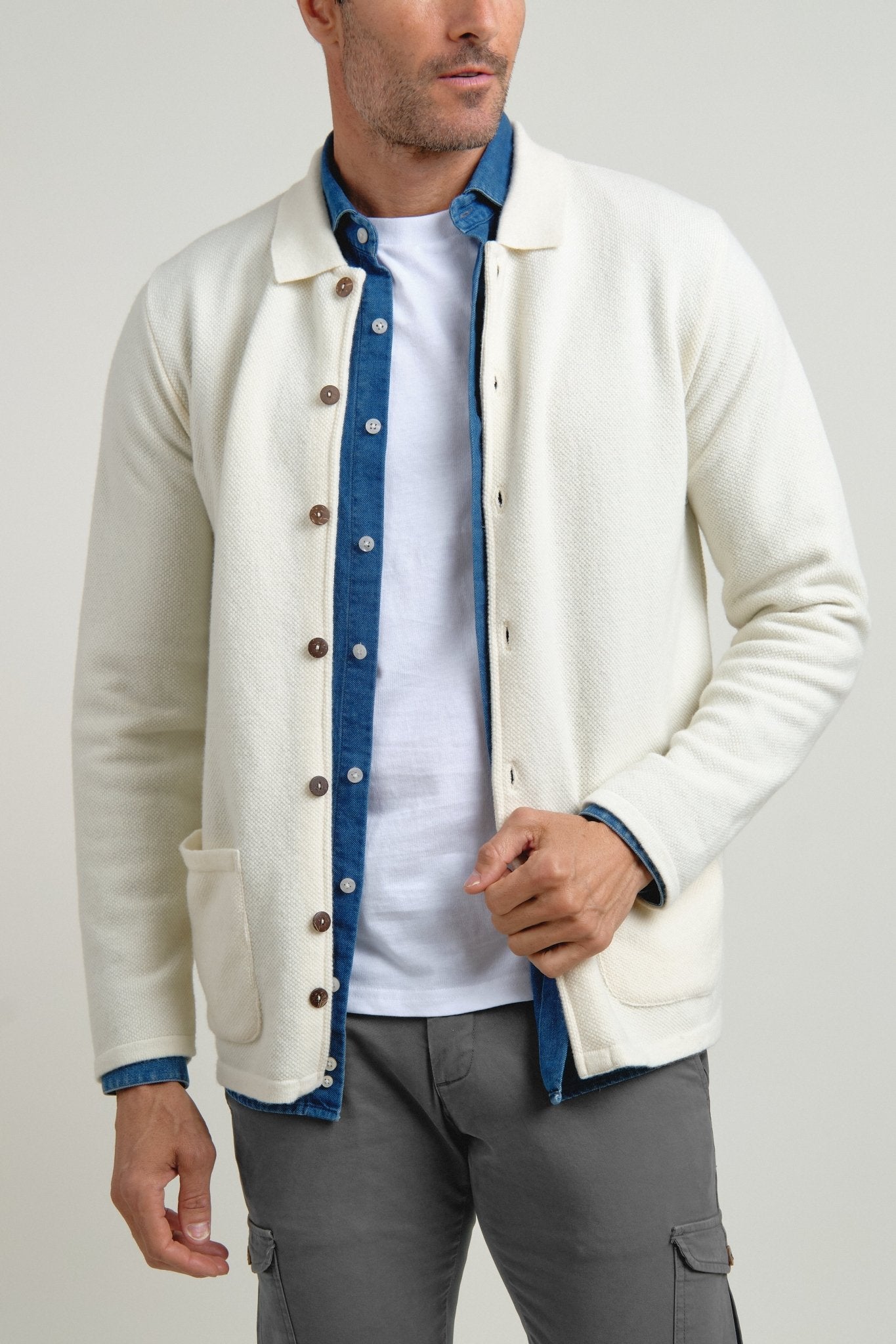 Sobrecamisa de punto Orven Crudo - Sohhan