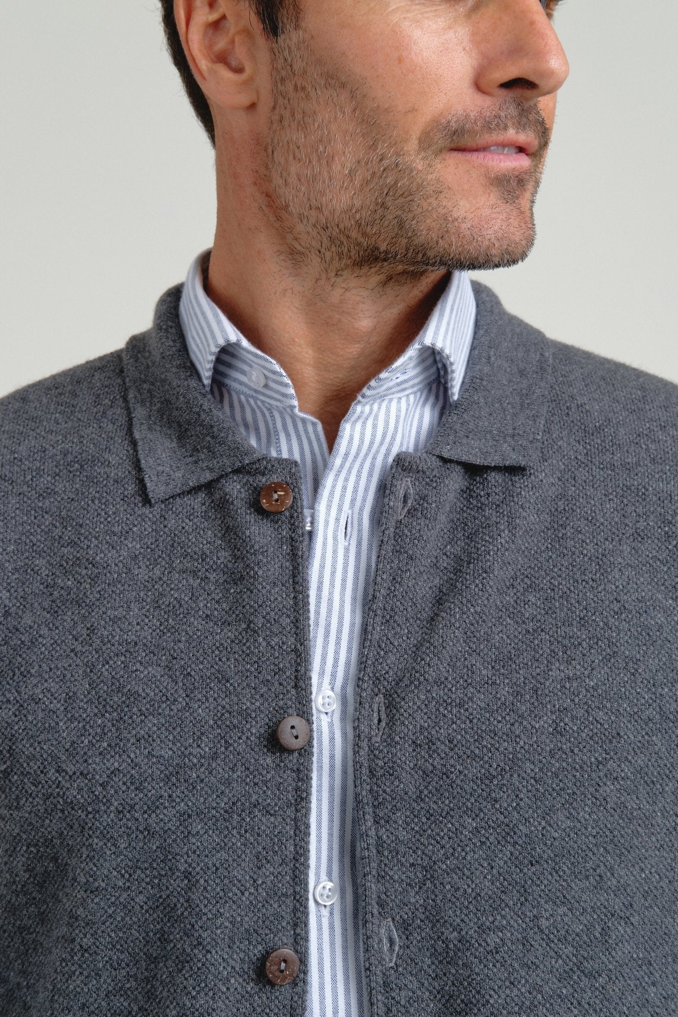 Sobrecamisa de punto Orven Gris - Sohhan