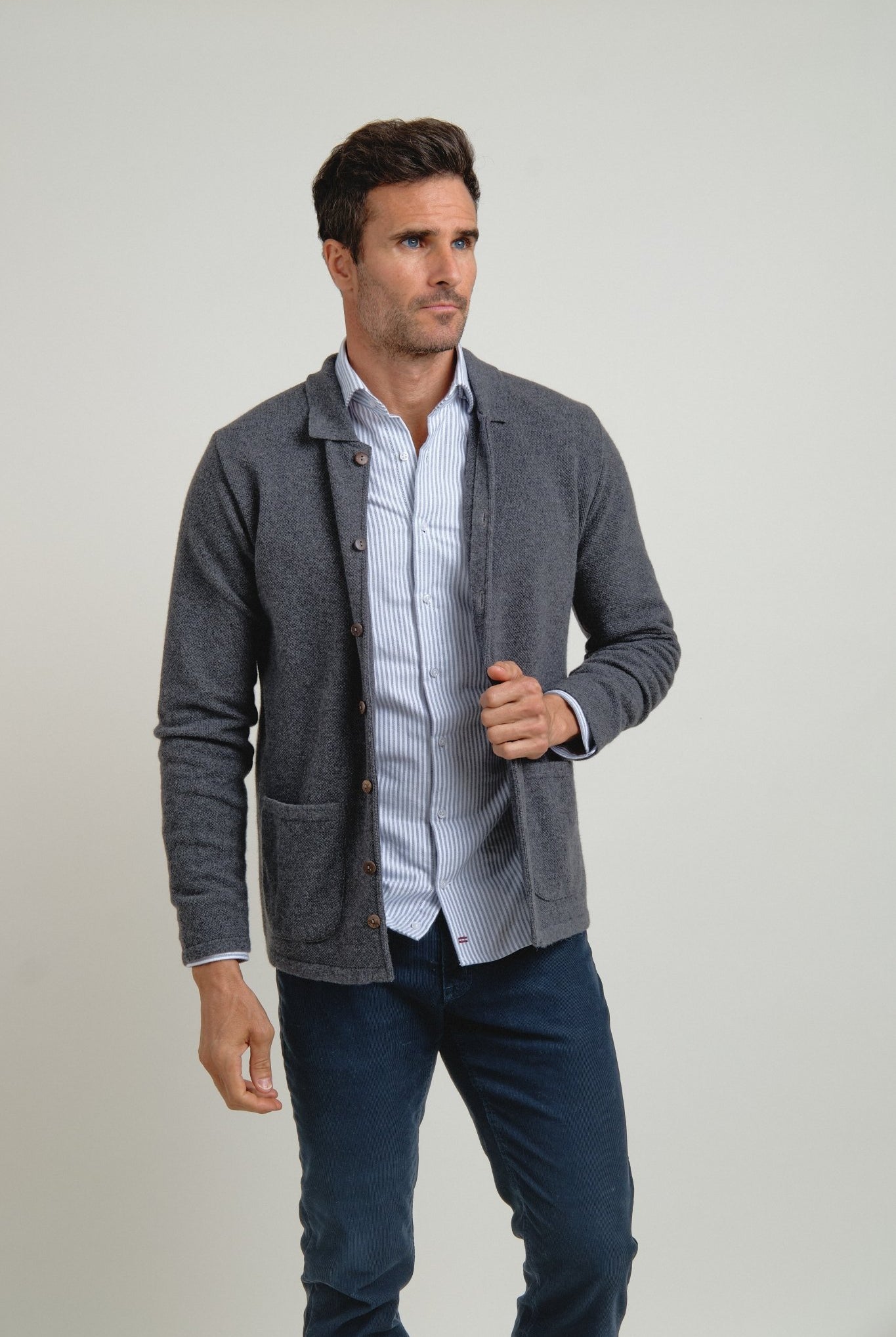Sobrecamisa de punto Orven Gris - Sohhan