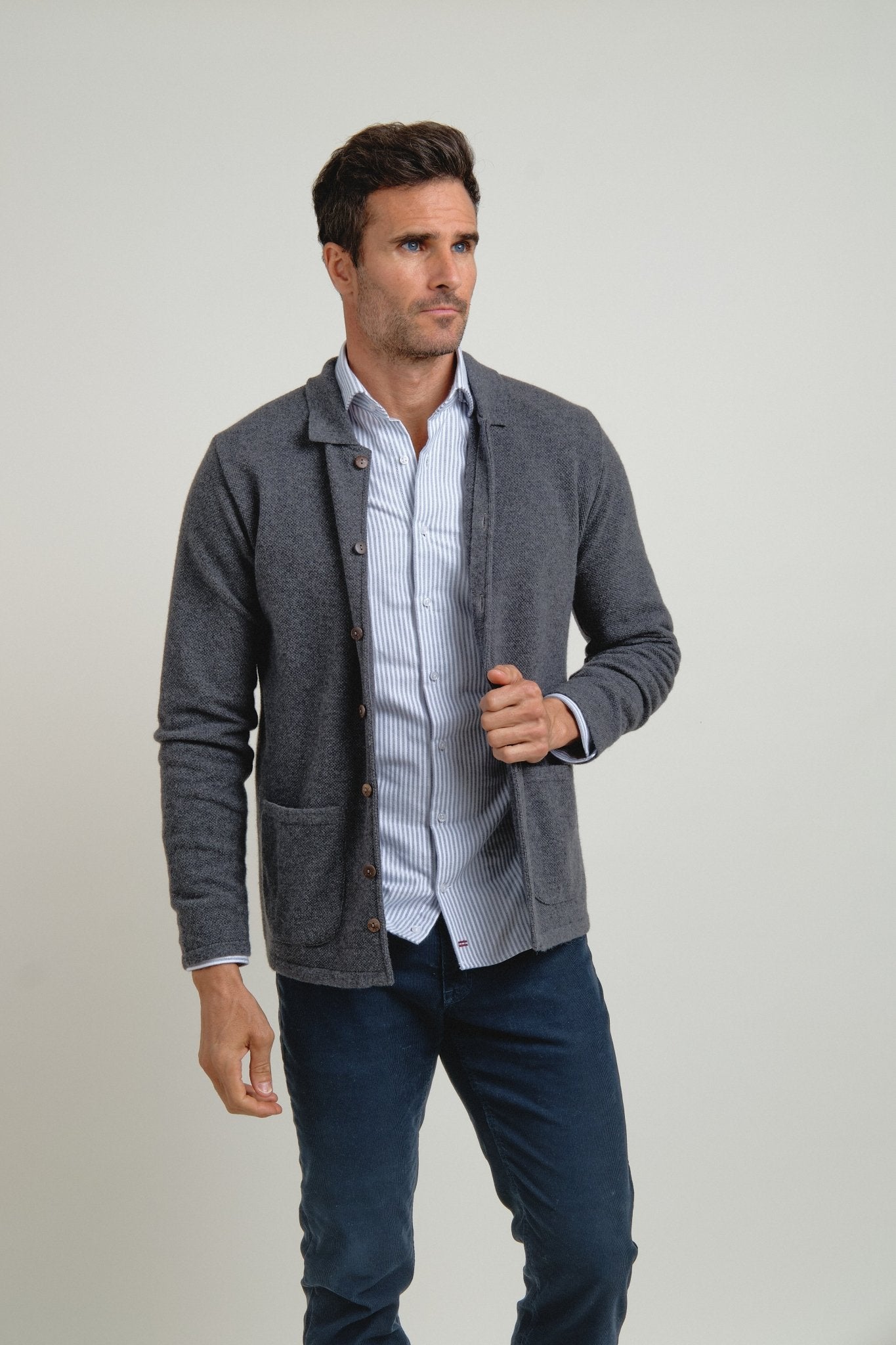 Sobrecamisa de punto Orven Gris - Sohhan