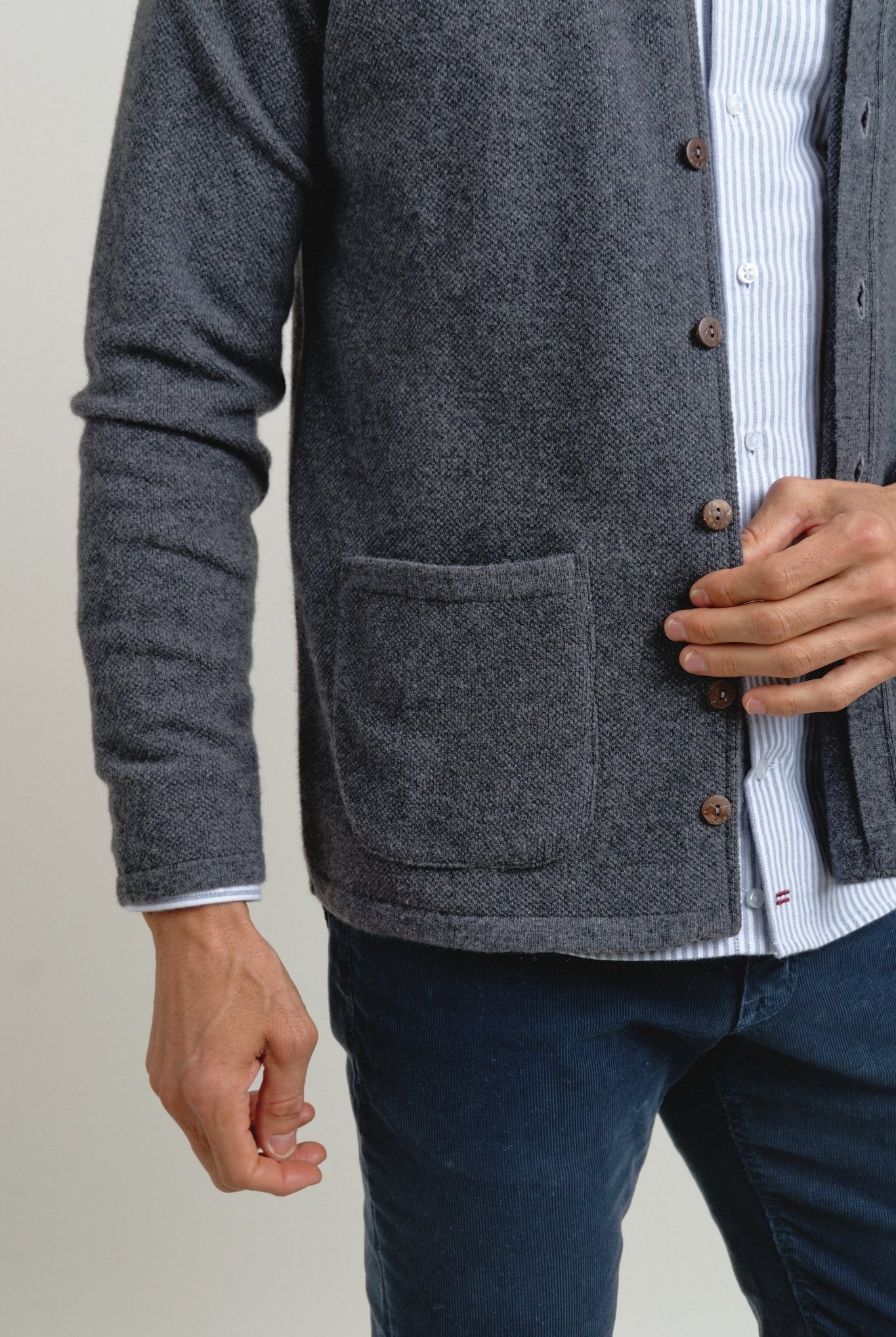 Sobrecamisa de punto Orven Gris - Sohhan