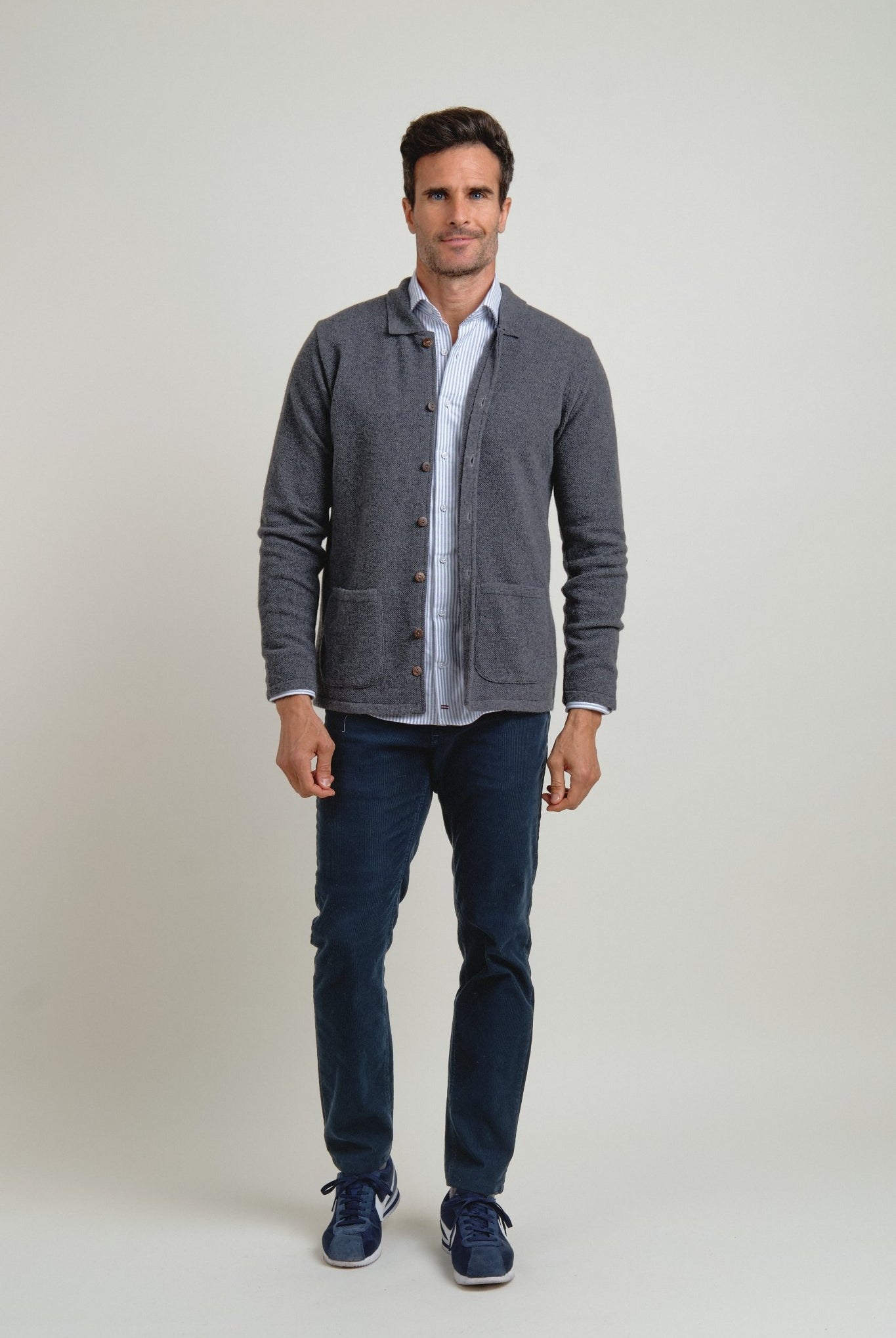 Sobrecamisa de punto Orven Gris - Sohhan