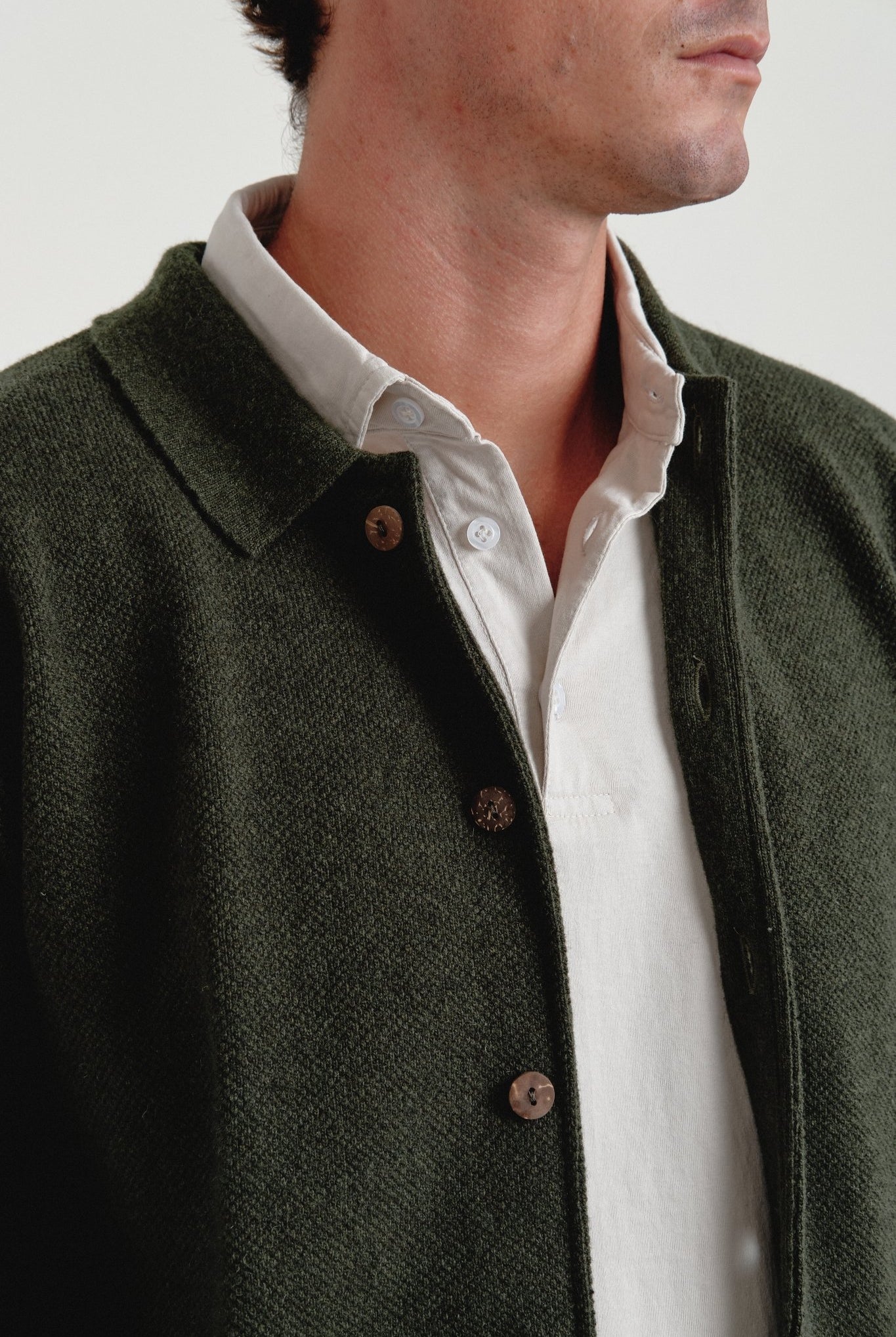 Sobrecamisa de punto Orven Verde - Sohhan