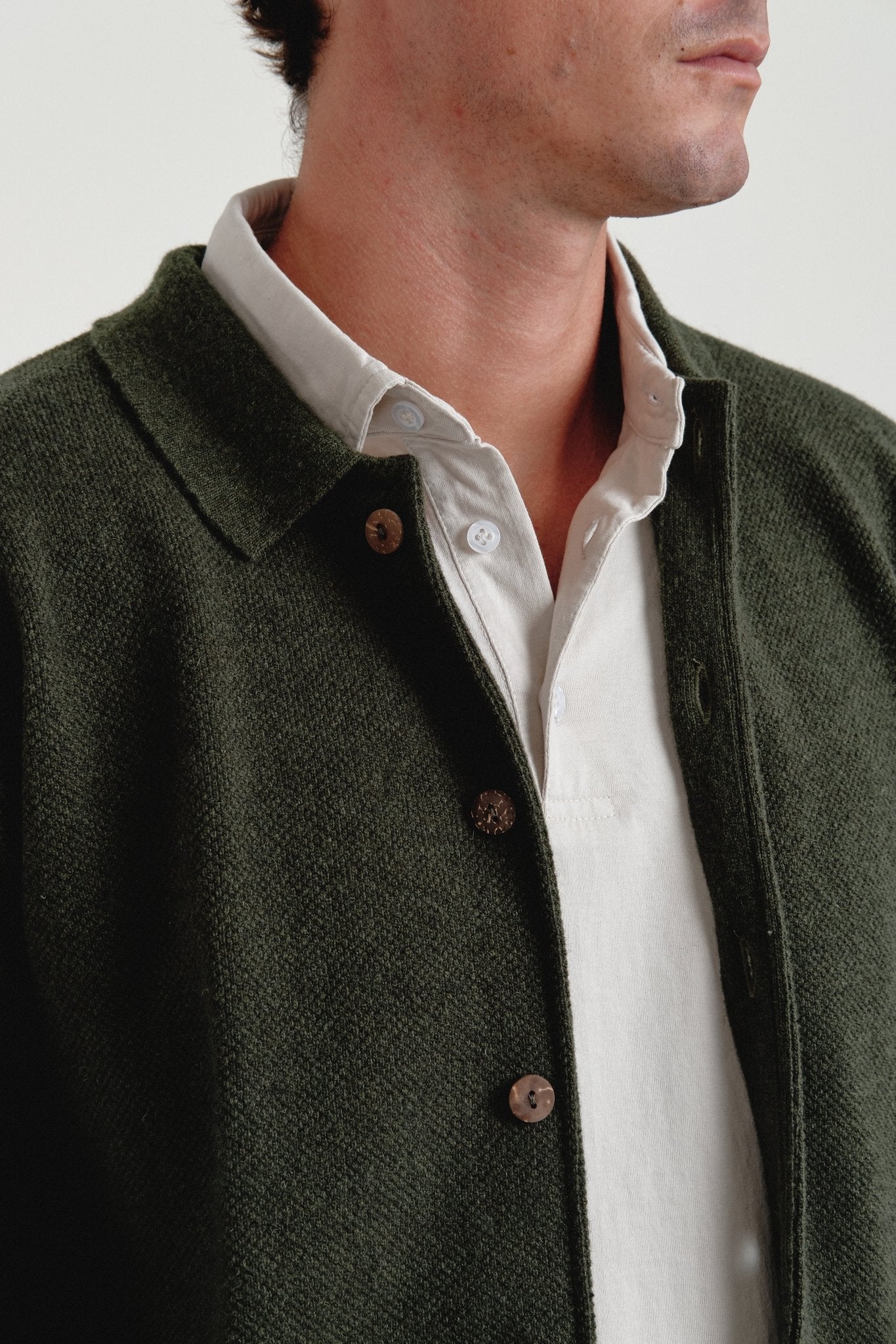 Sobrecamisa de punto Orven Verde - Sohhan