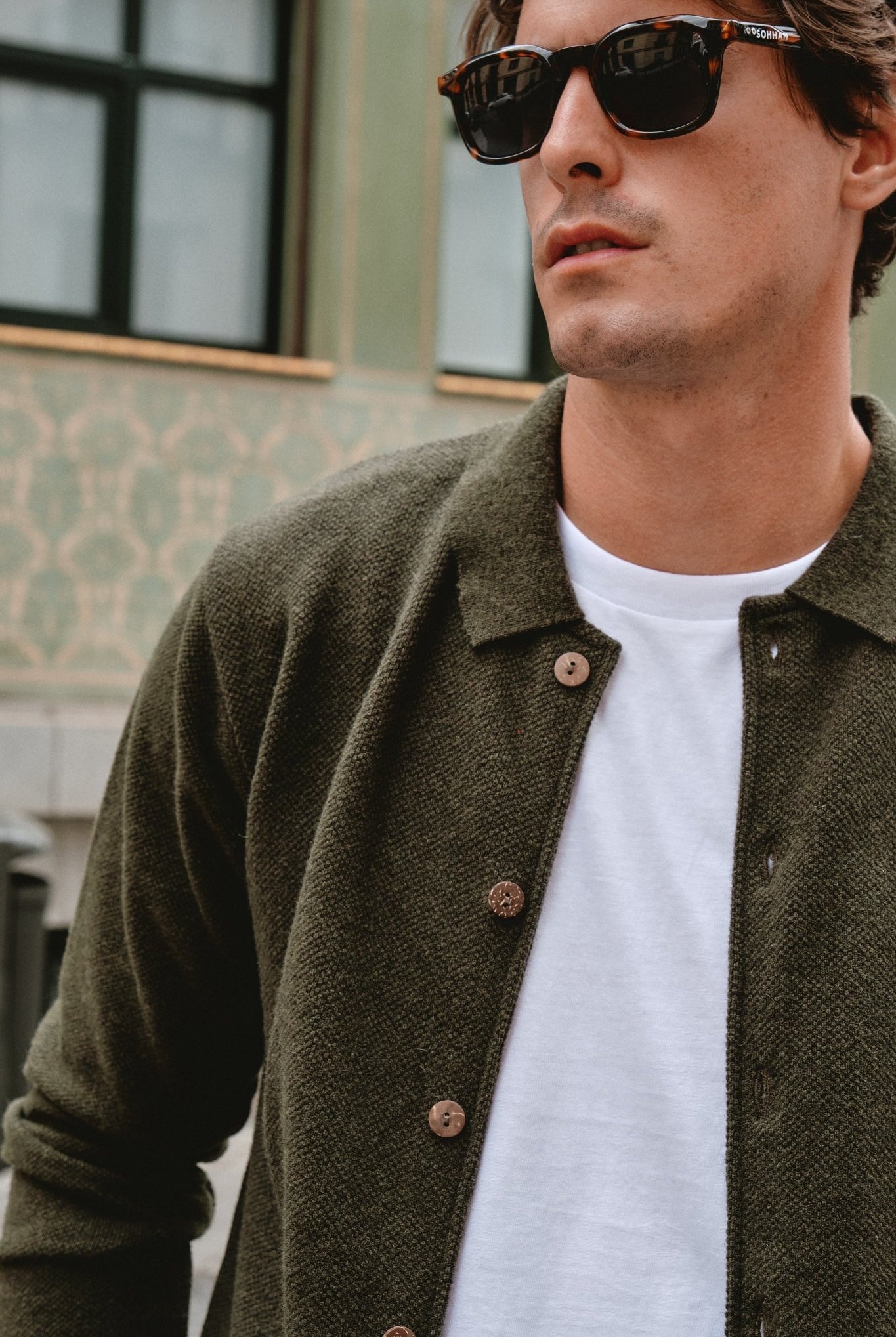 Sobrecamisa de punto Orven Verde - Sohhan