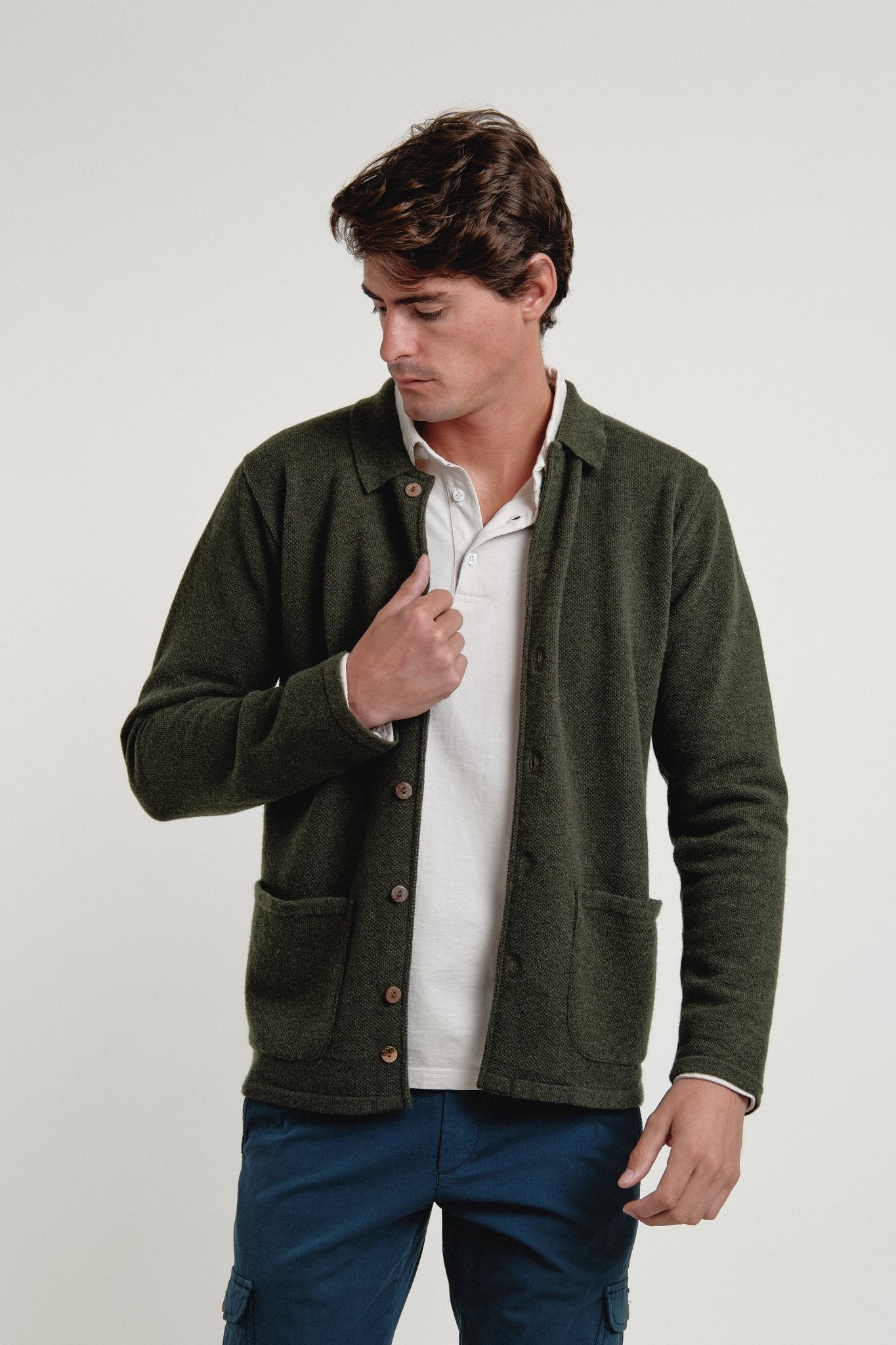 Sobrecamisa de punto Orven Verde - Sohhan