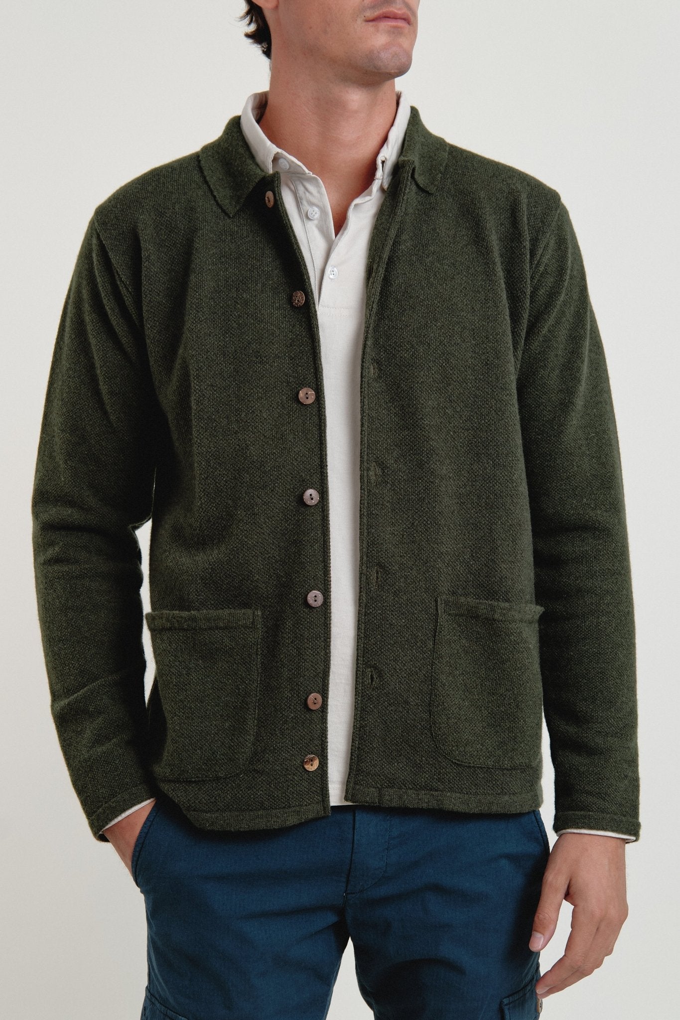 Sobrecamisa de punto Orven Verde - Sohhan