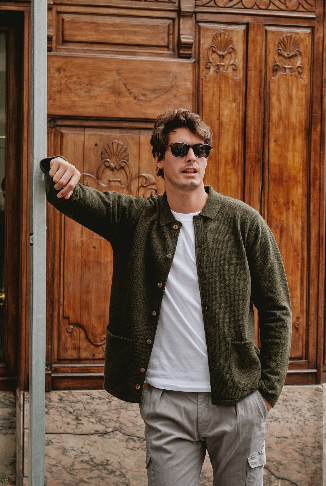 Sobrecamisa de punto Orven Verde - Sohhan