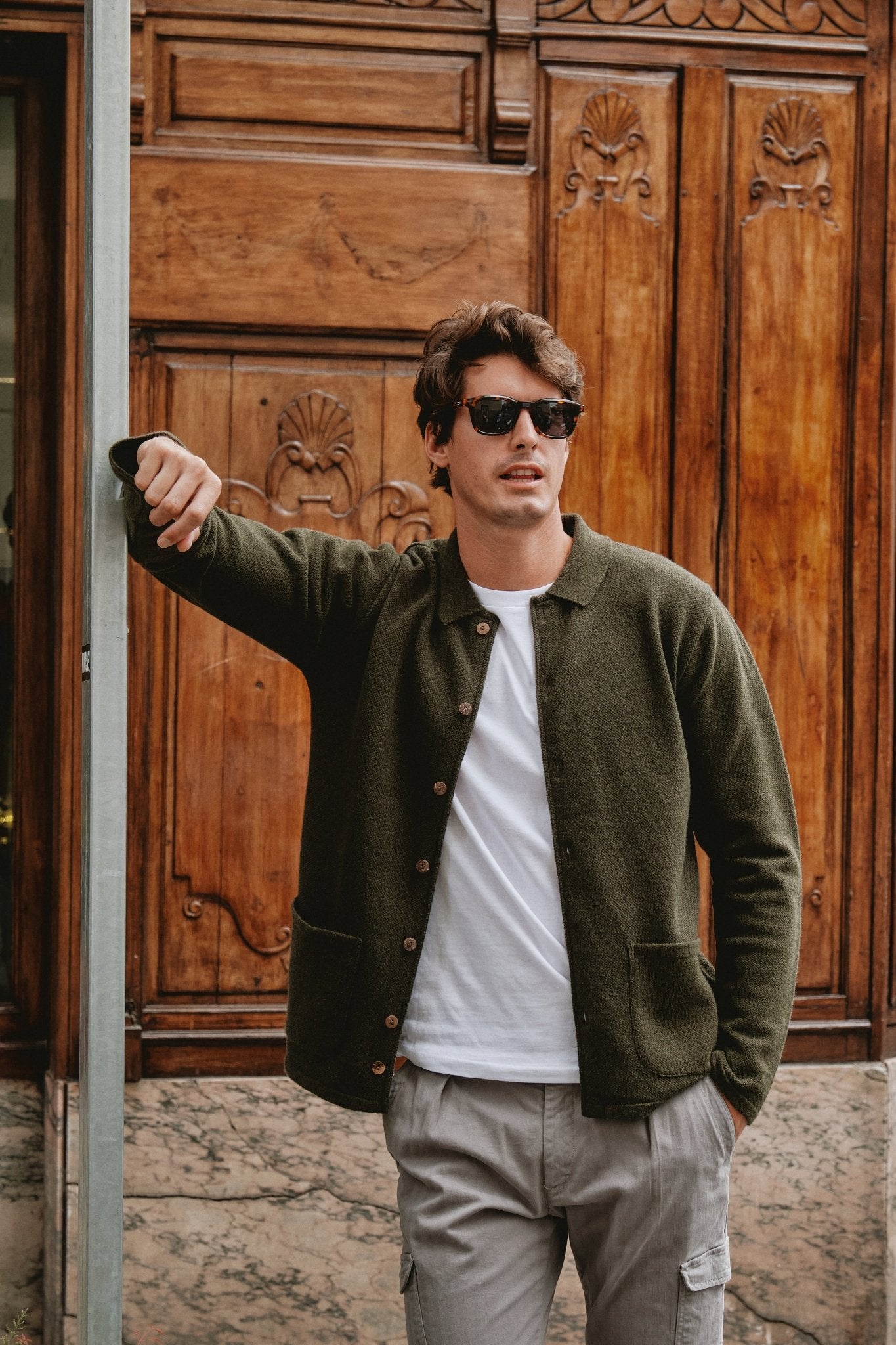 Sobrecamisa de punto Orven Verde - Sohhan