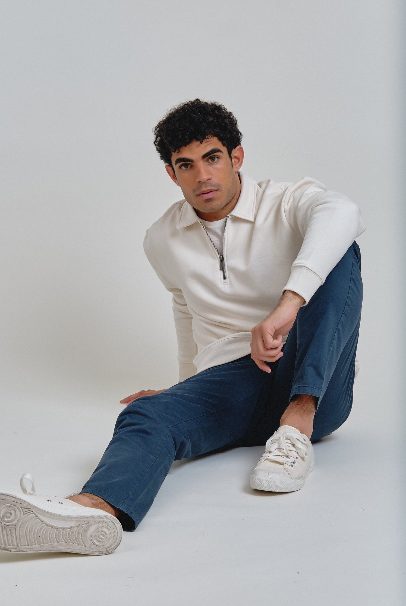 Sudadera Siroco Cuello Camisero Crudo - Sohhan