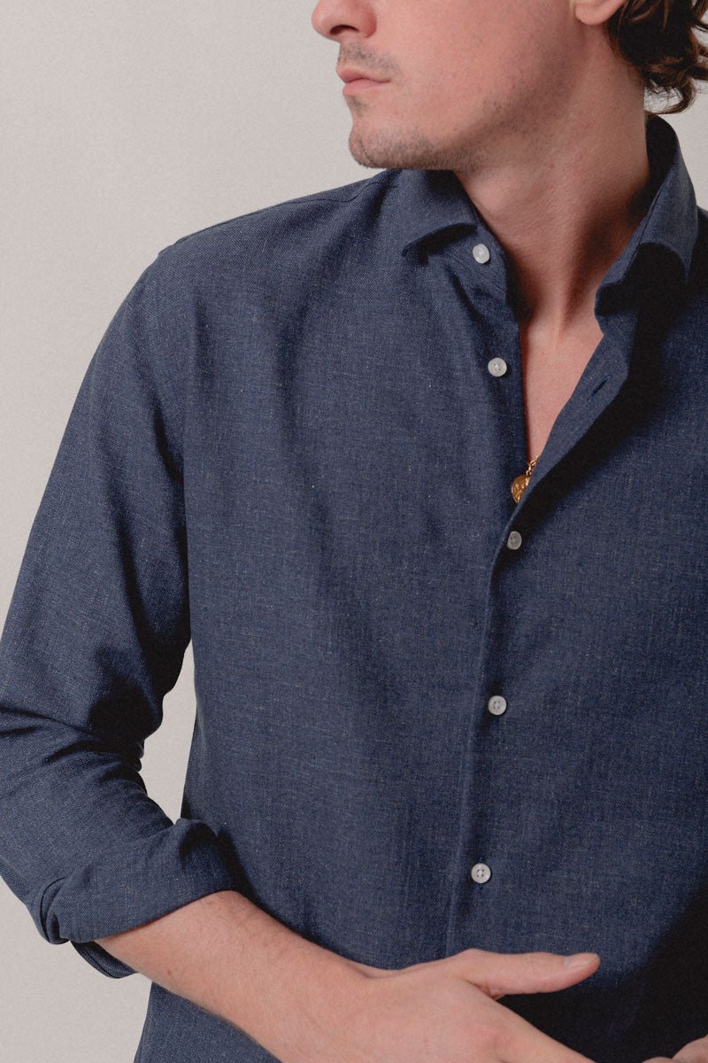 Camisa Franela azul Formentera - Sohhan