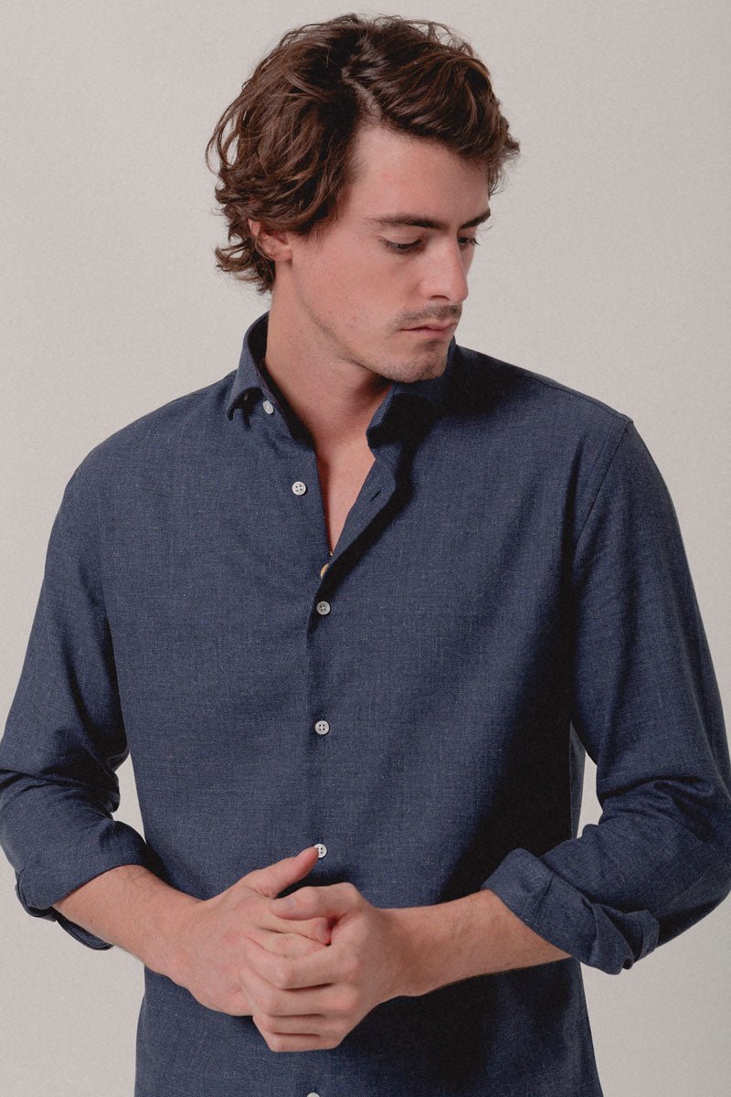 Camisa Franela azul Formentera - Sohhan