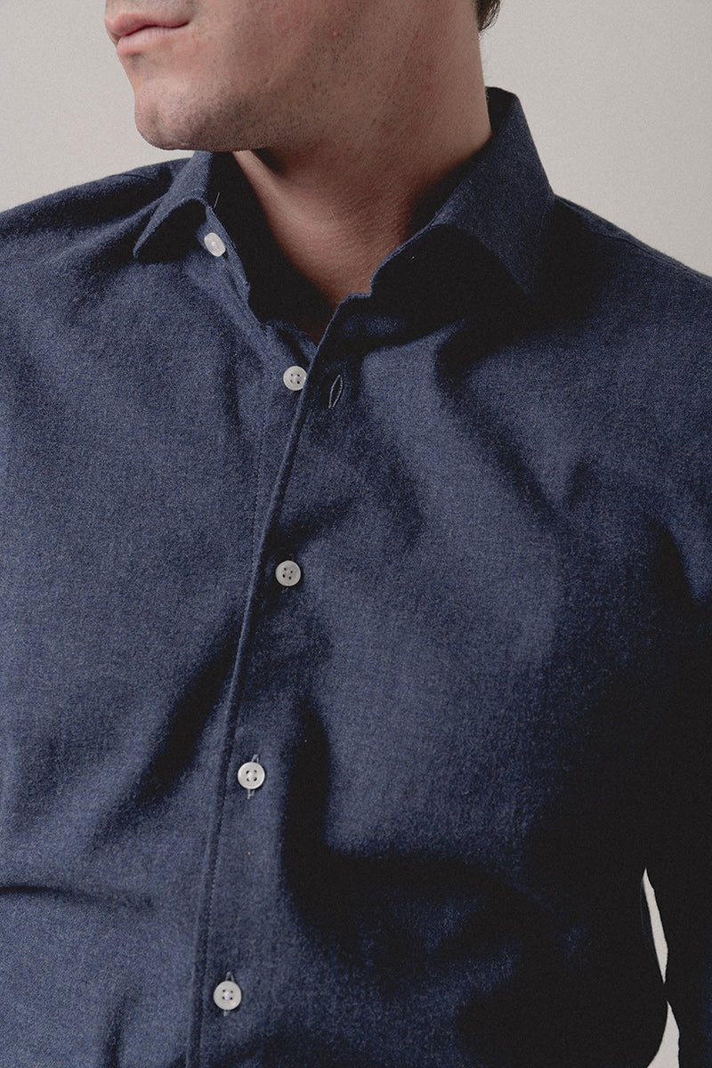 Camisa Franela Azul Marino - Sohhan