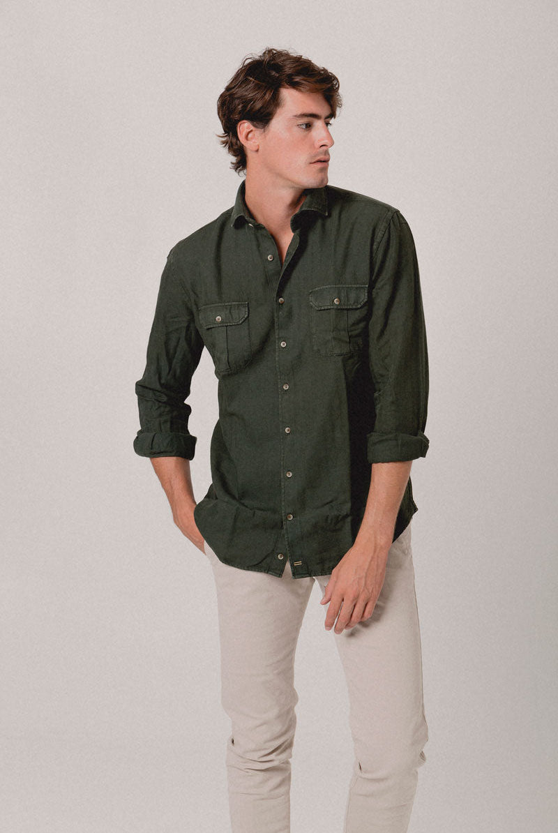 Camisa sahara espiga verde Bogotá - Sohhan