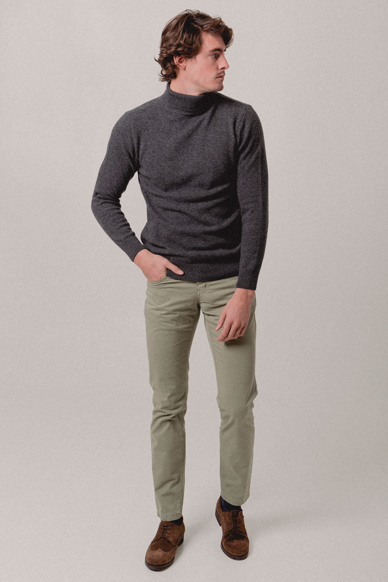 Jersey Cuello vuelto Gris oscuro - Sohhan