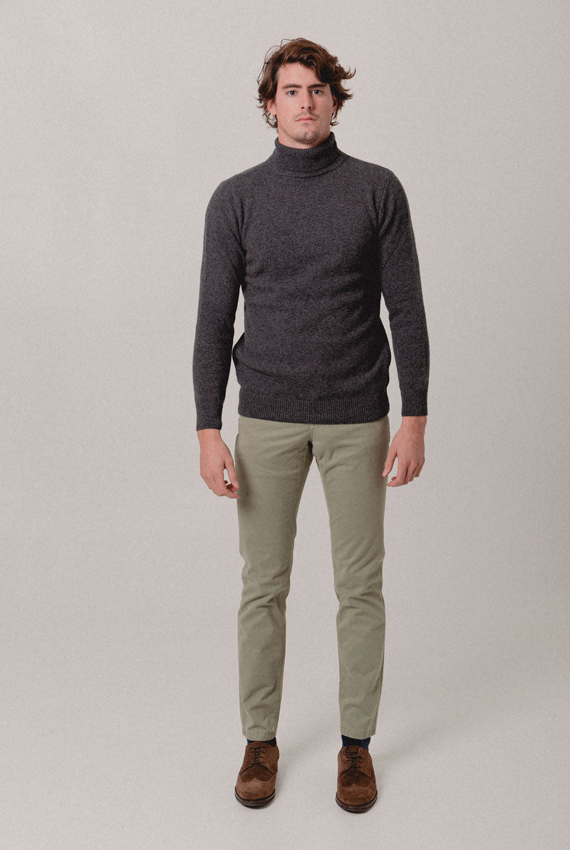 Jersey Cuello vuelto Gris oscuro - Sohhan