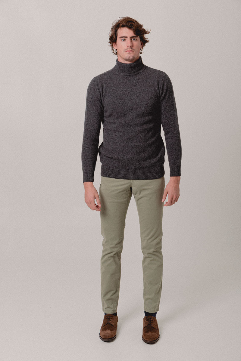 Jersey Cuello vuelto Gris oscuro - Sohhan