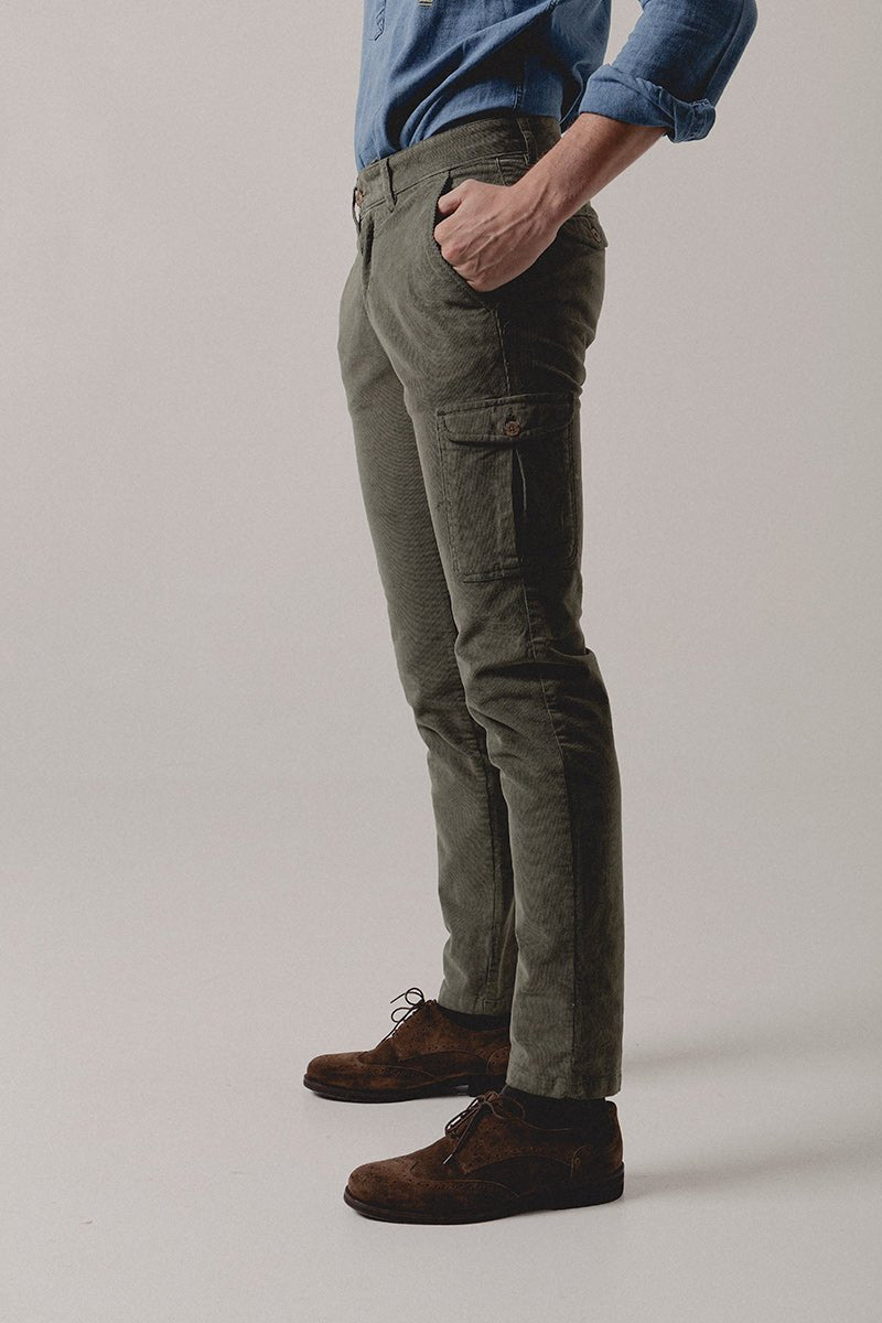 Pantalón Cargo Pana Verde Caza - Sohhan