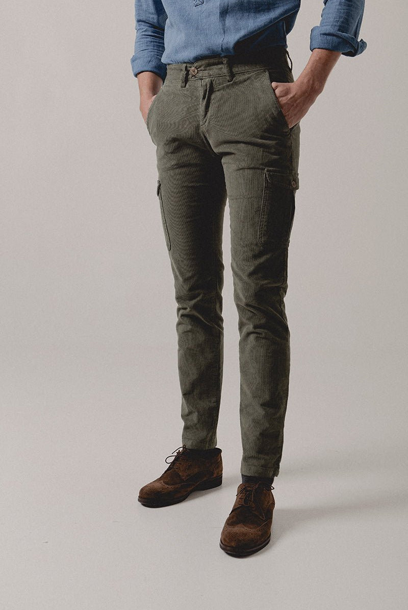 Pantalón Cargo Pana Verde Caza - Sohhan
